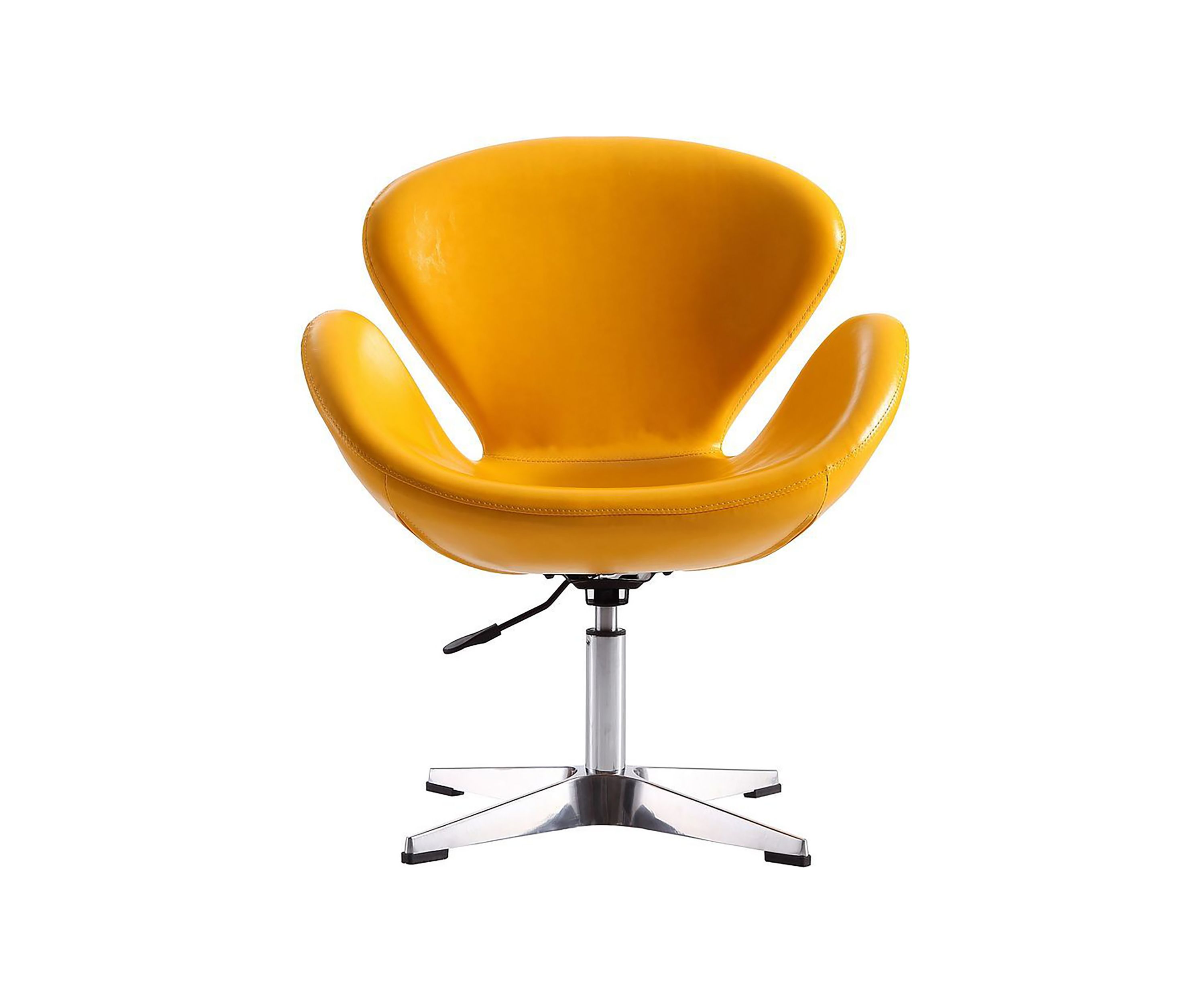 Raspberry Faux Leather Adjustable Swivel Chair -Set of 2