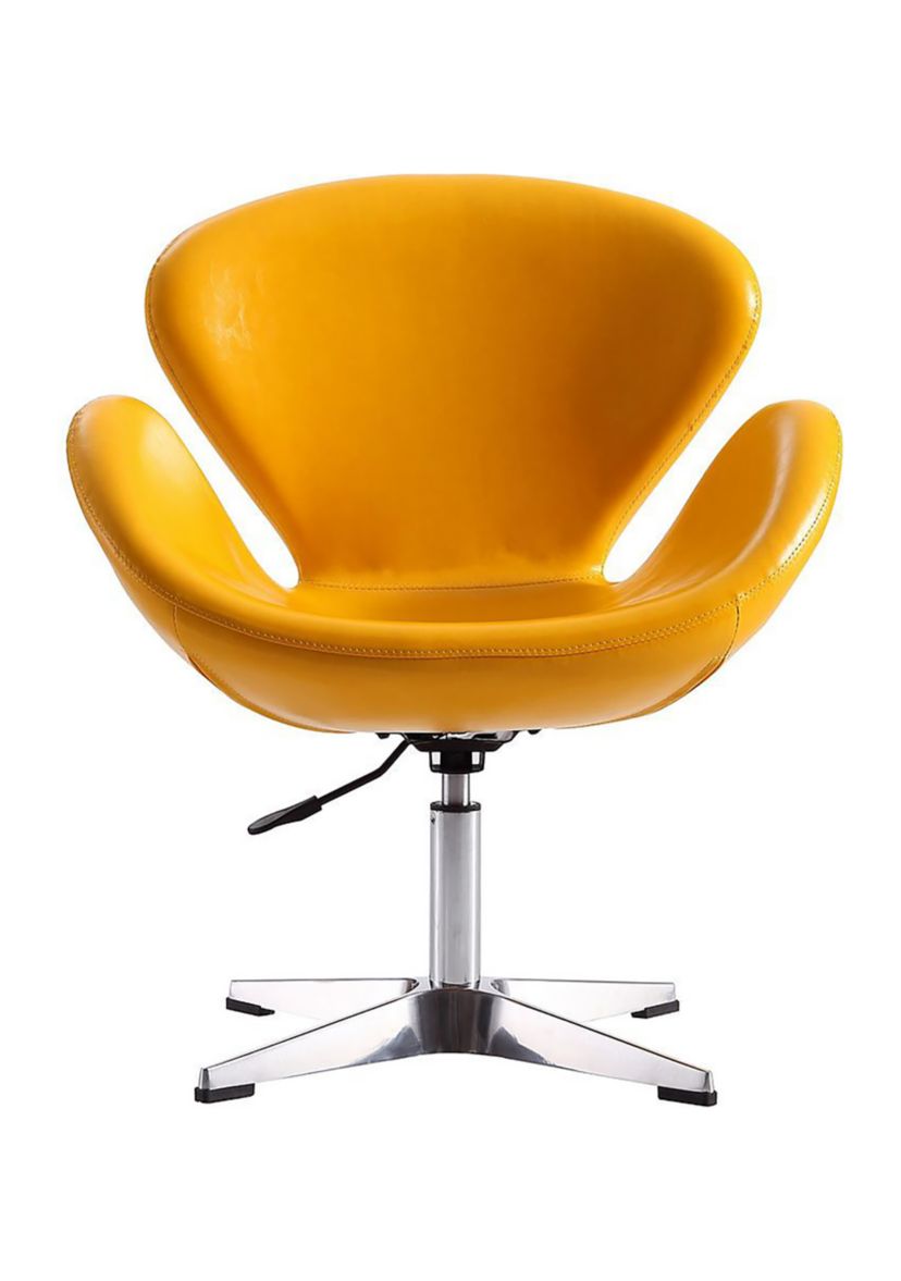 Raspberry Faux Leather Adjustable Swivel Chair -Set of 2