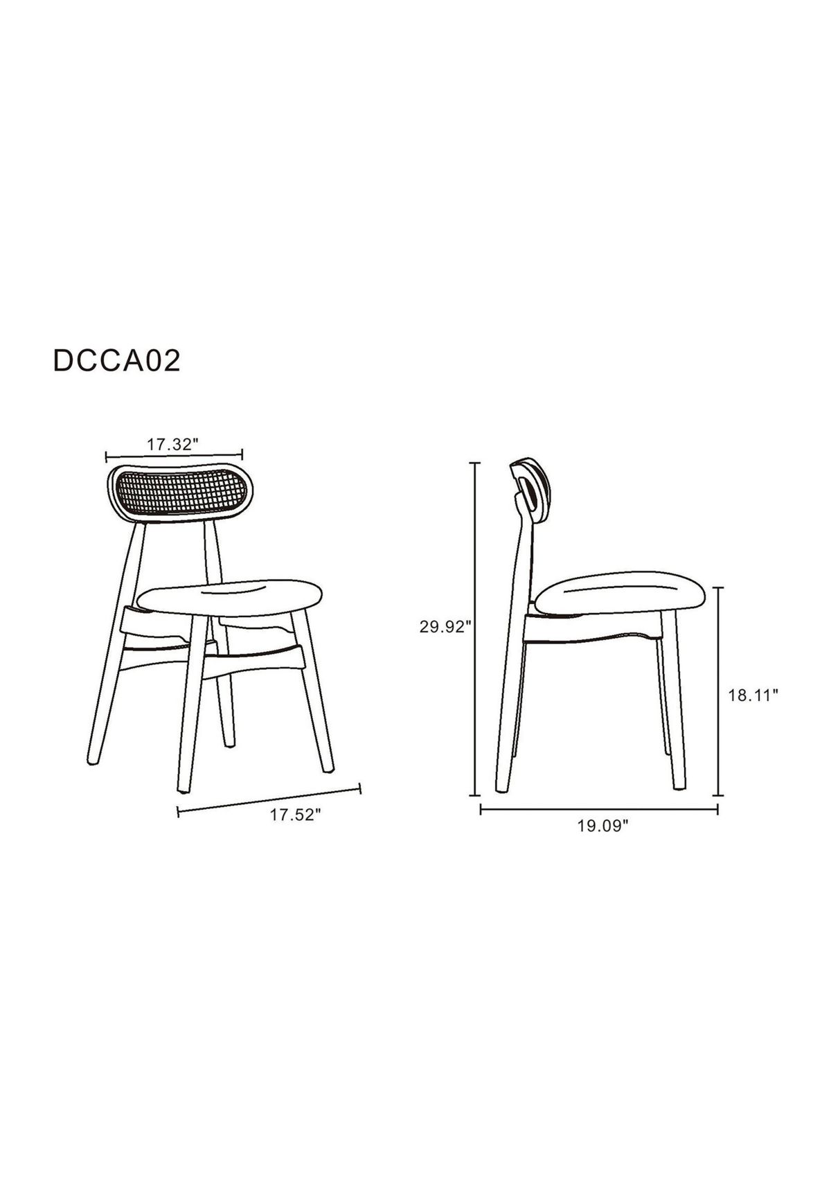 Colbert Cane Dining Chair- Set of 4