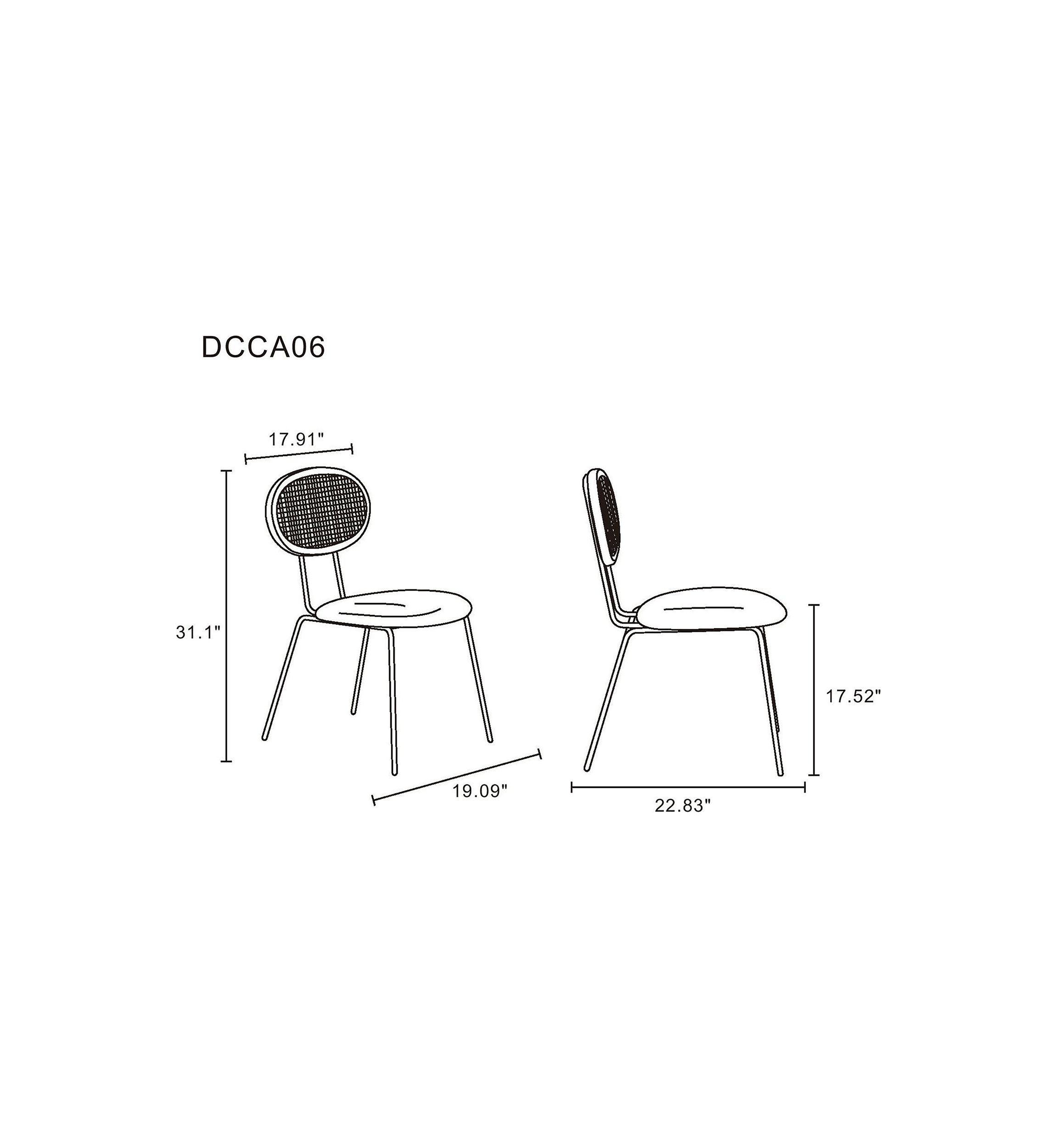 Jardin Cane Dining Chair- Set of 4