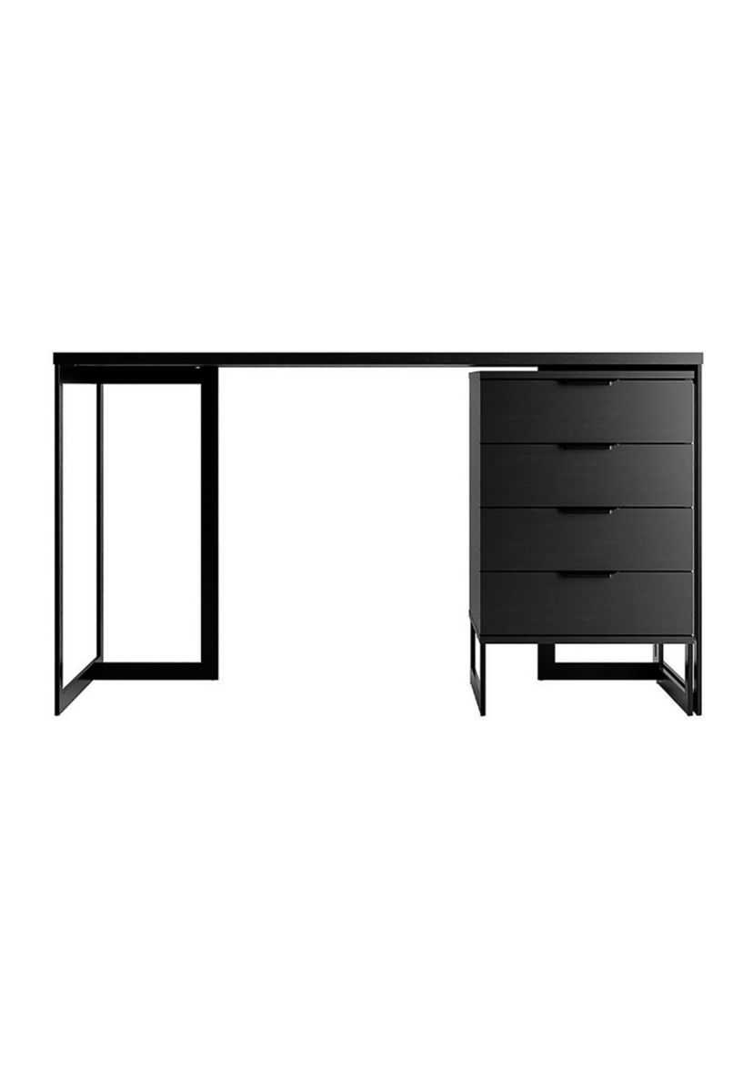 2-Piece Lexington Desk with Drawers in Black