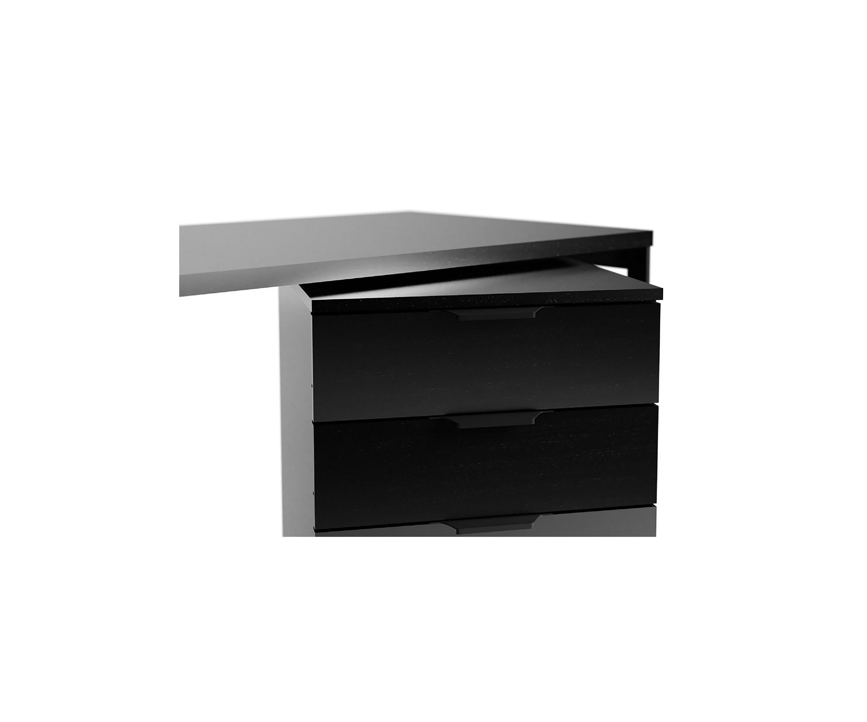 2-Piece Lexington Desk with Drawers in Black