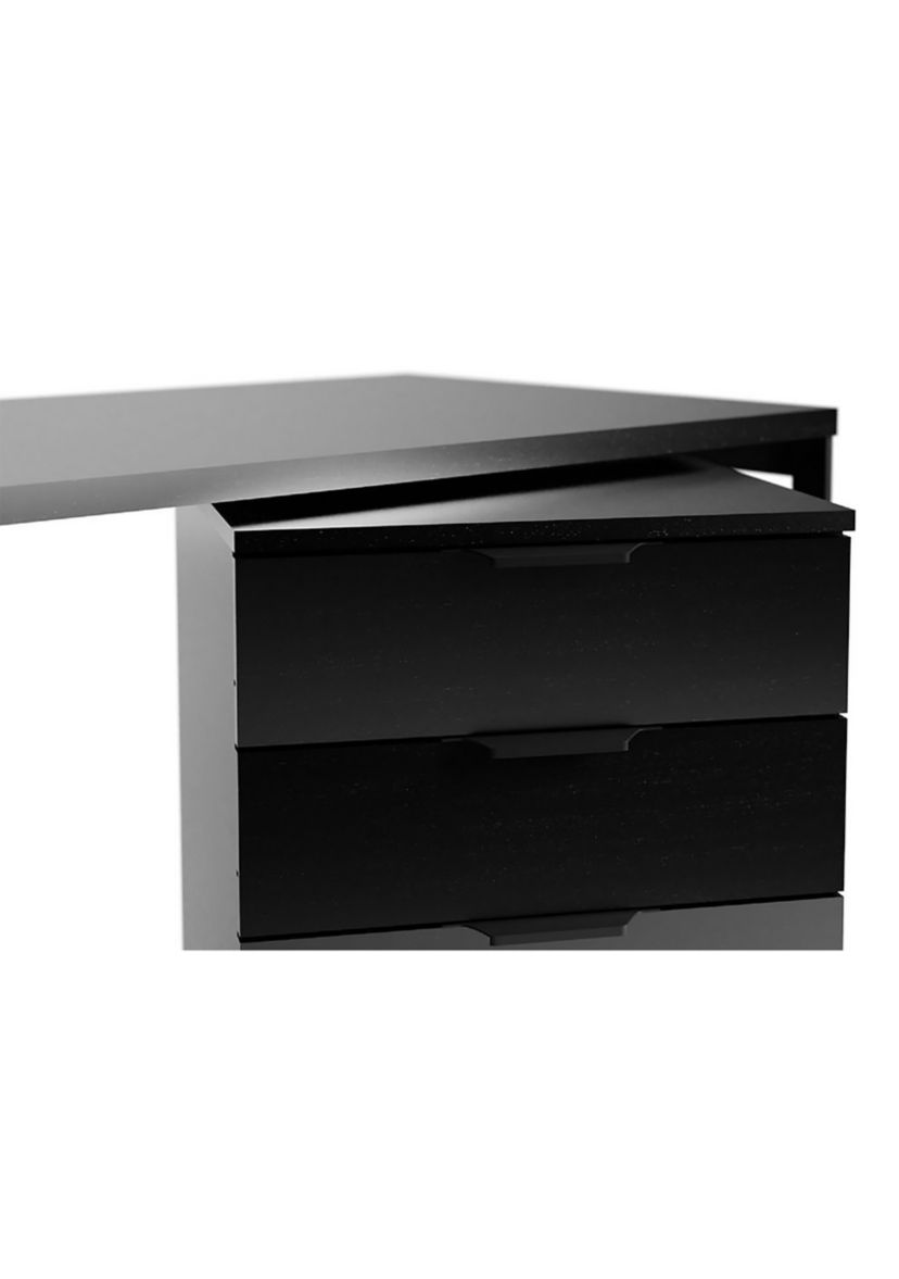 2-Piece Lexington Desk with Drawers in Black