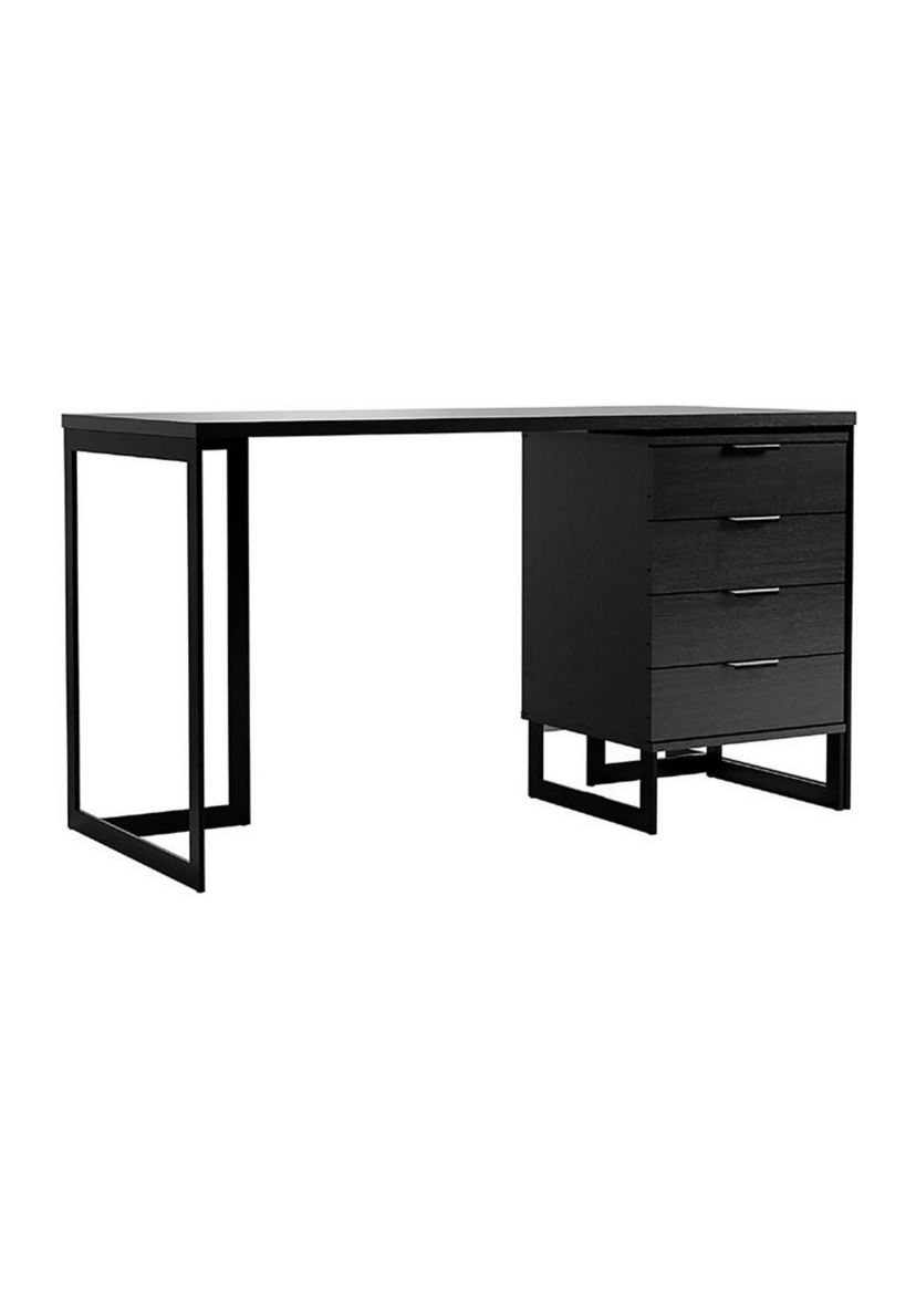 2-Piece Lexington Desk with Drawers in Black