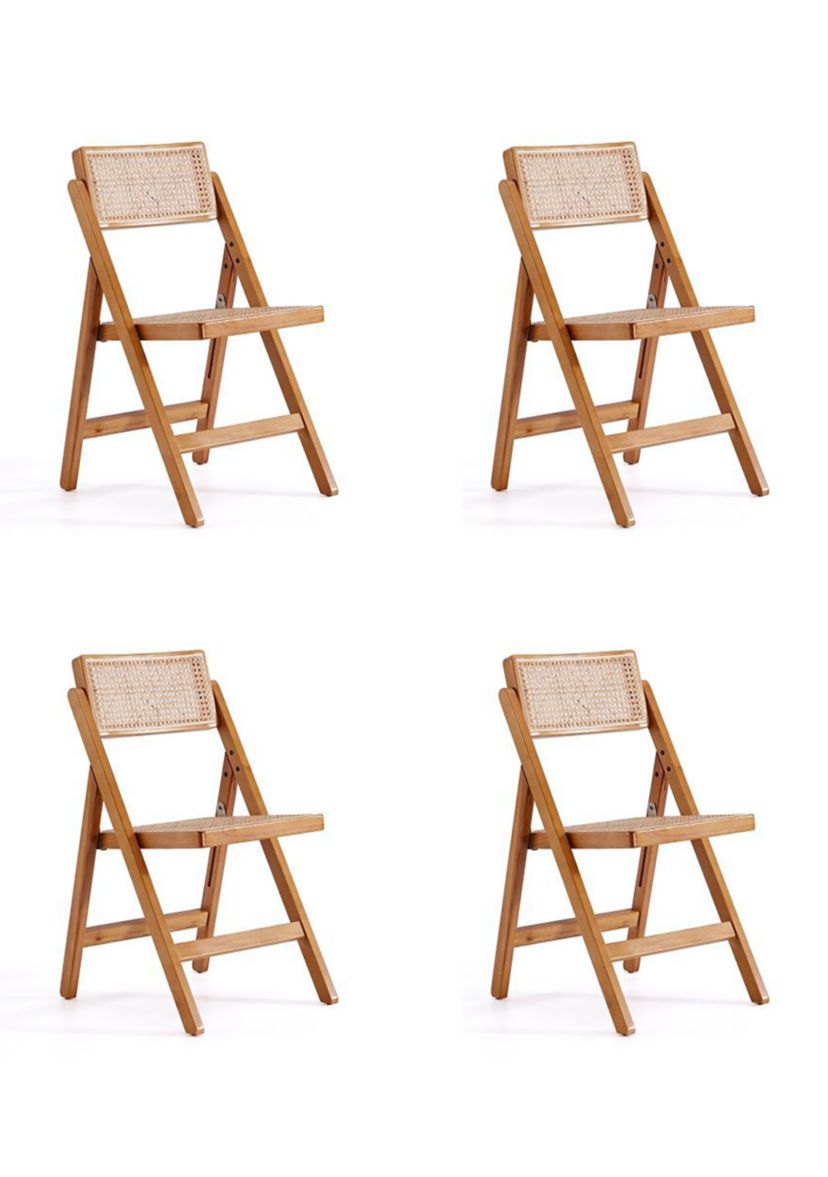 Pullman Cane Dining Folding Chair - Set of 4