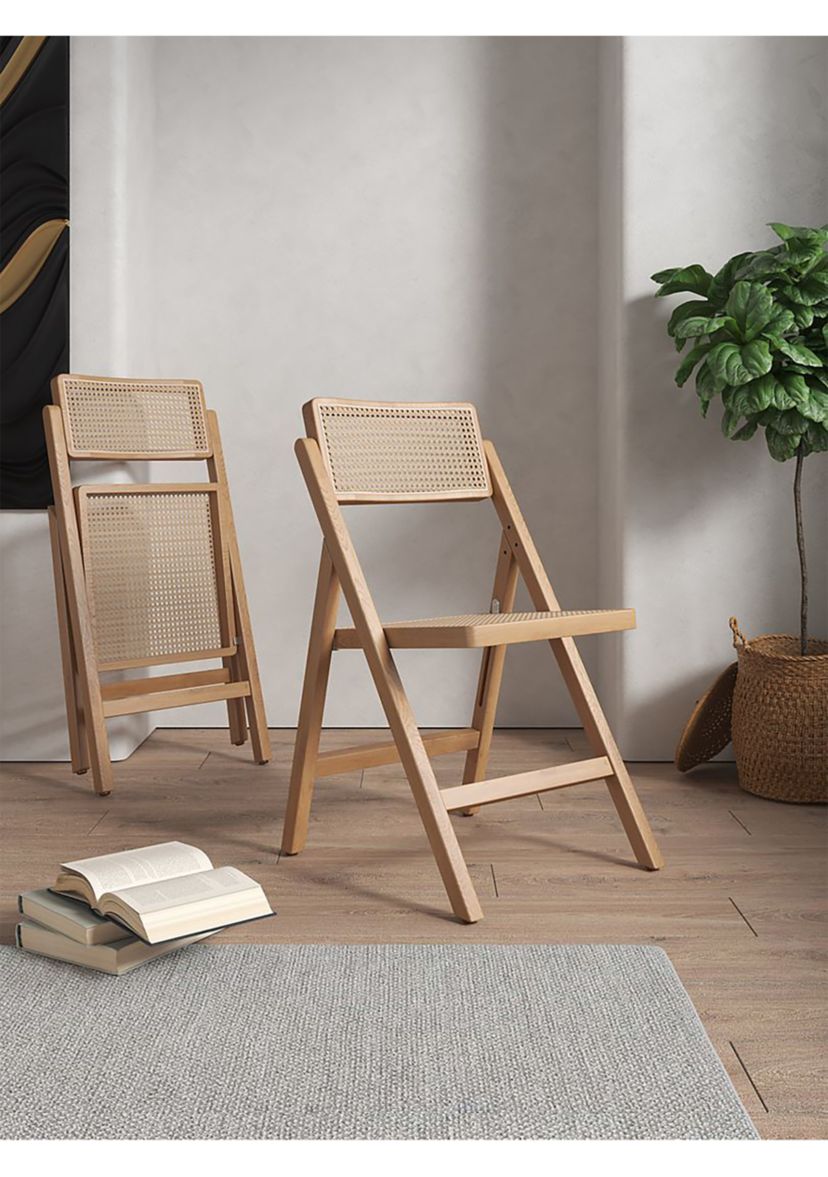 Pullman Cane Dining Folding Chair - Set of 4