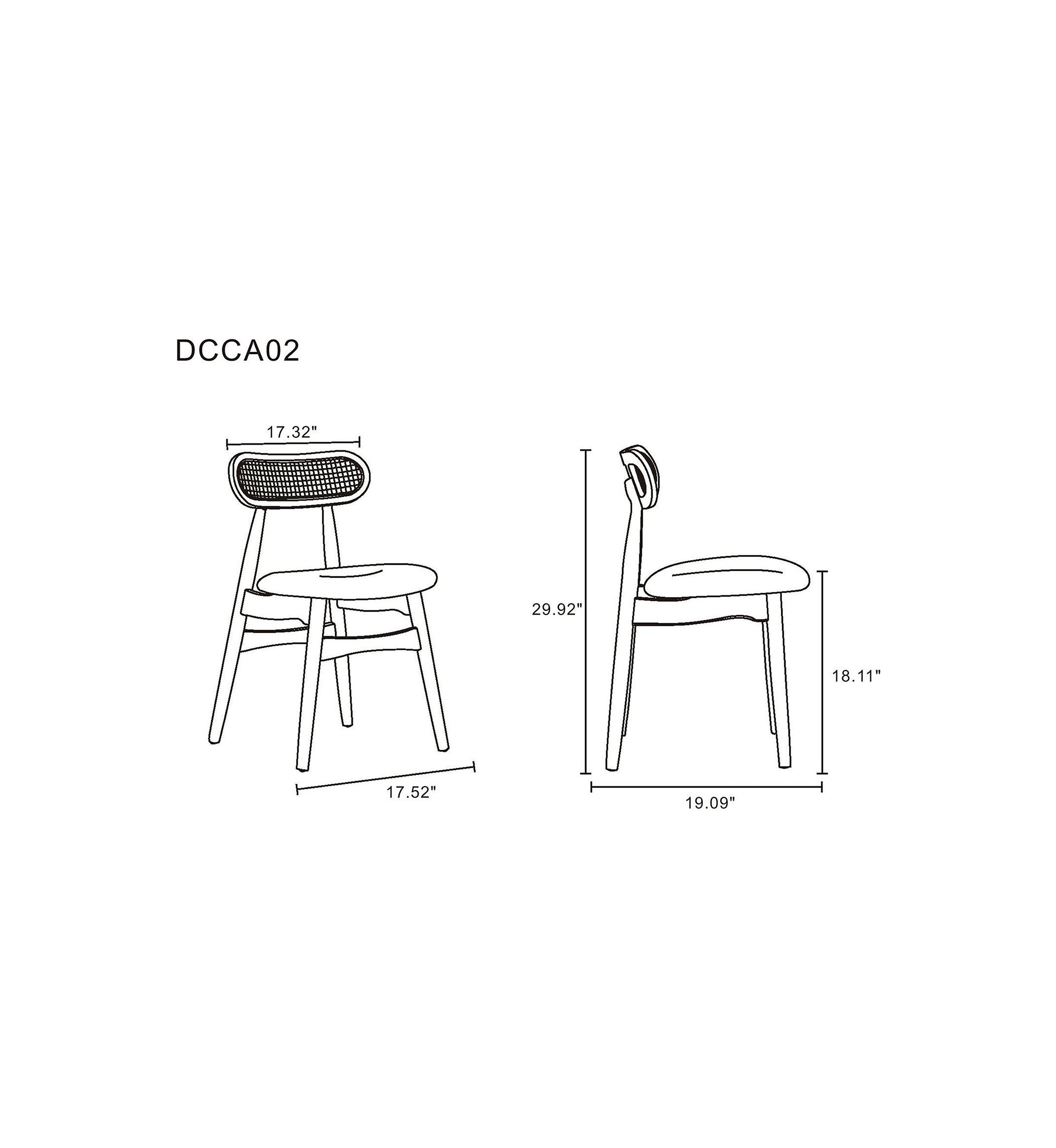Colbert Cane Dining Chair - Set of 2