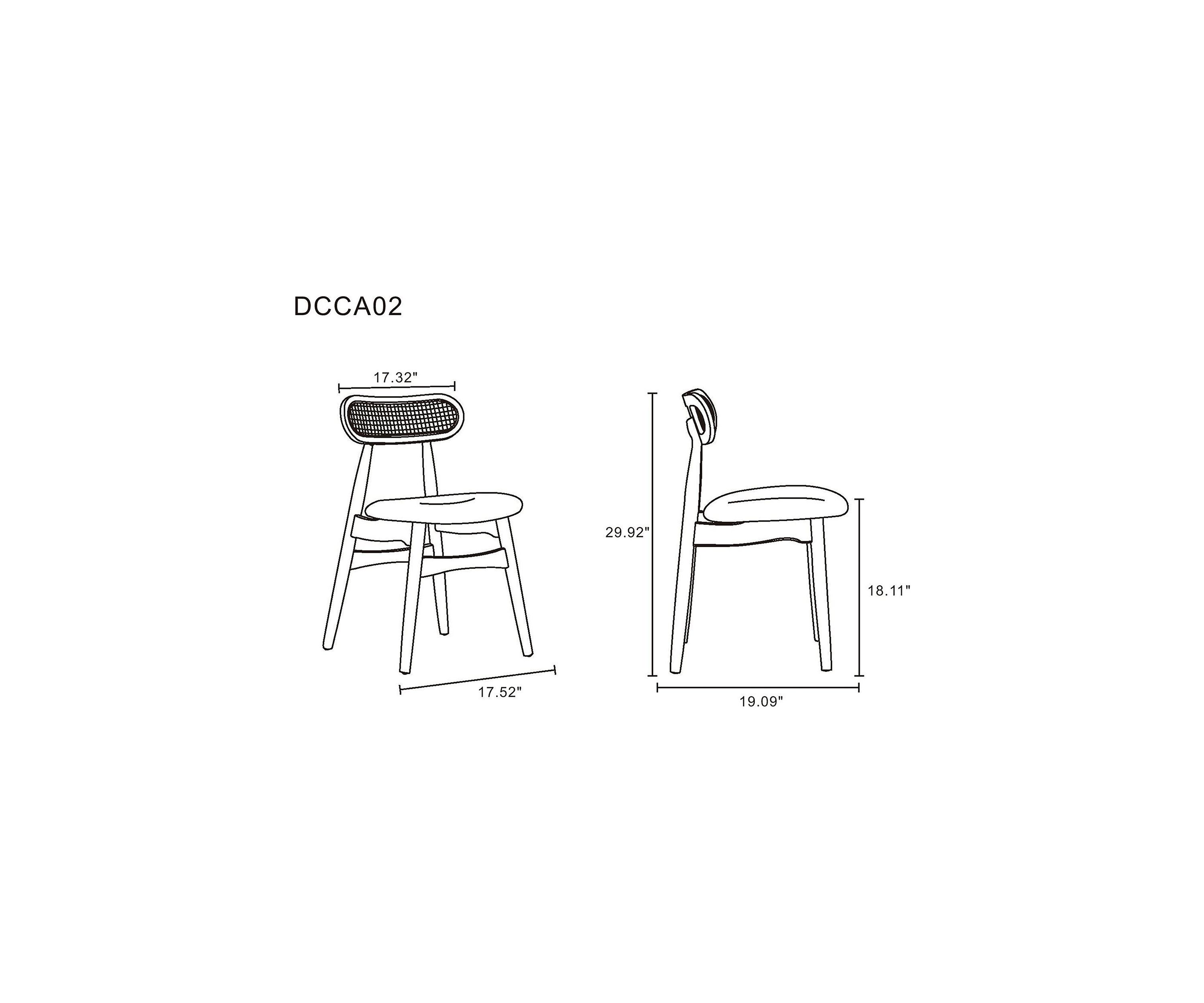 Colbert Cane Dining Chair - Set of 2