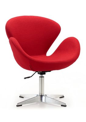 Manhattan Comfort Raspberry Adjustable Swivel Accent Chair, Red