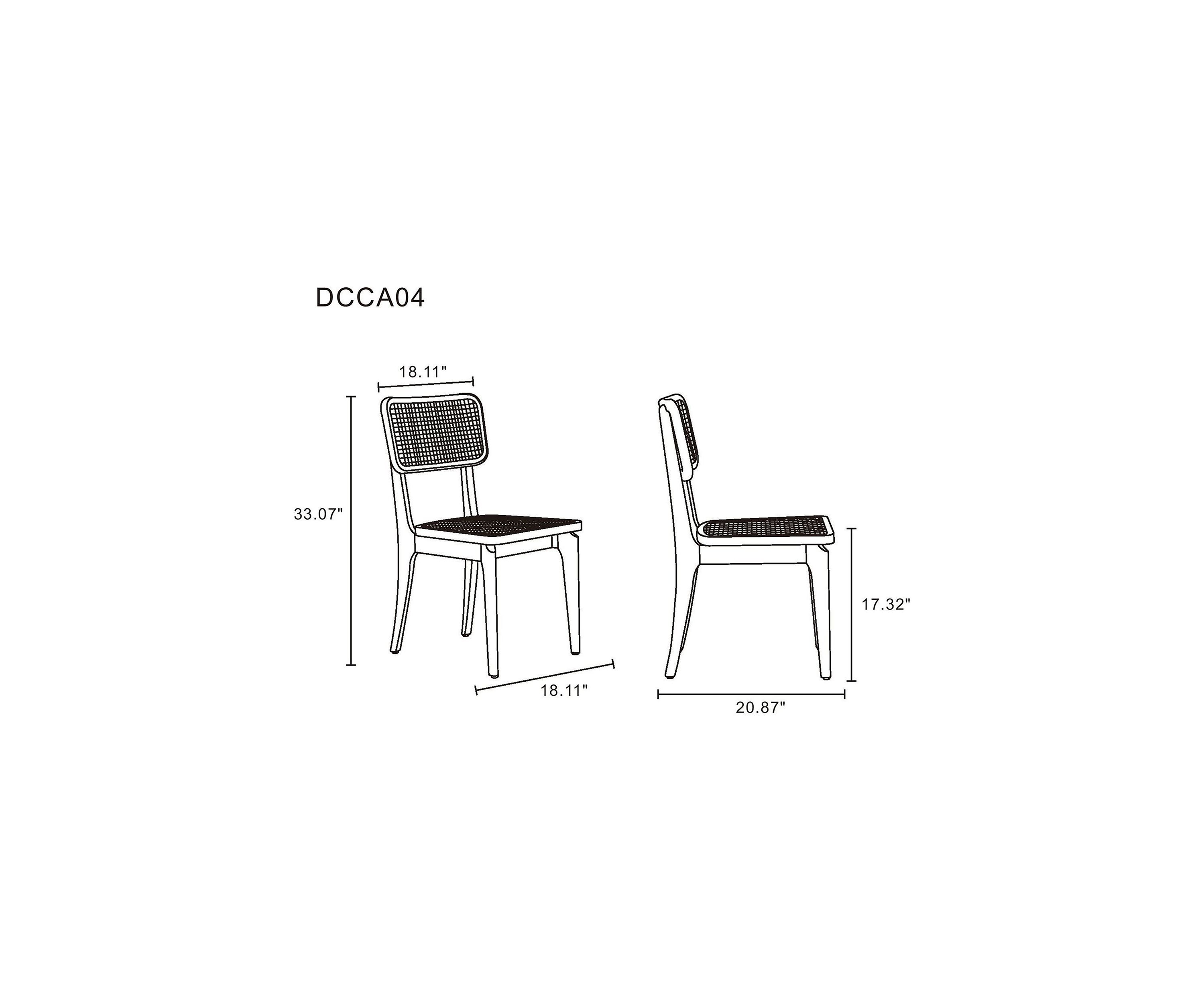 Giverny Cane Dining Chair - Set of 2