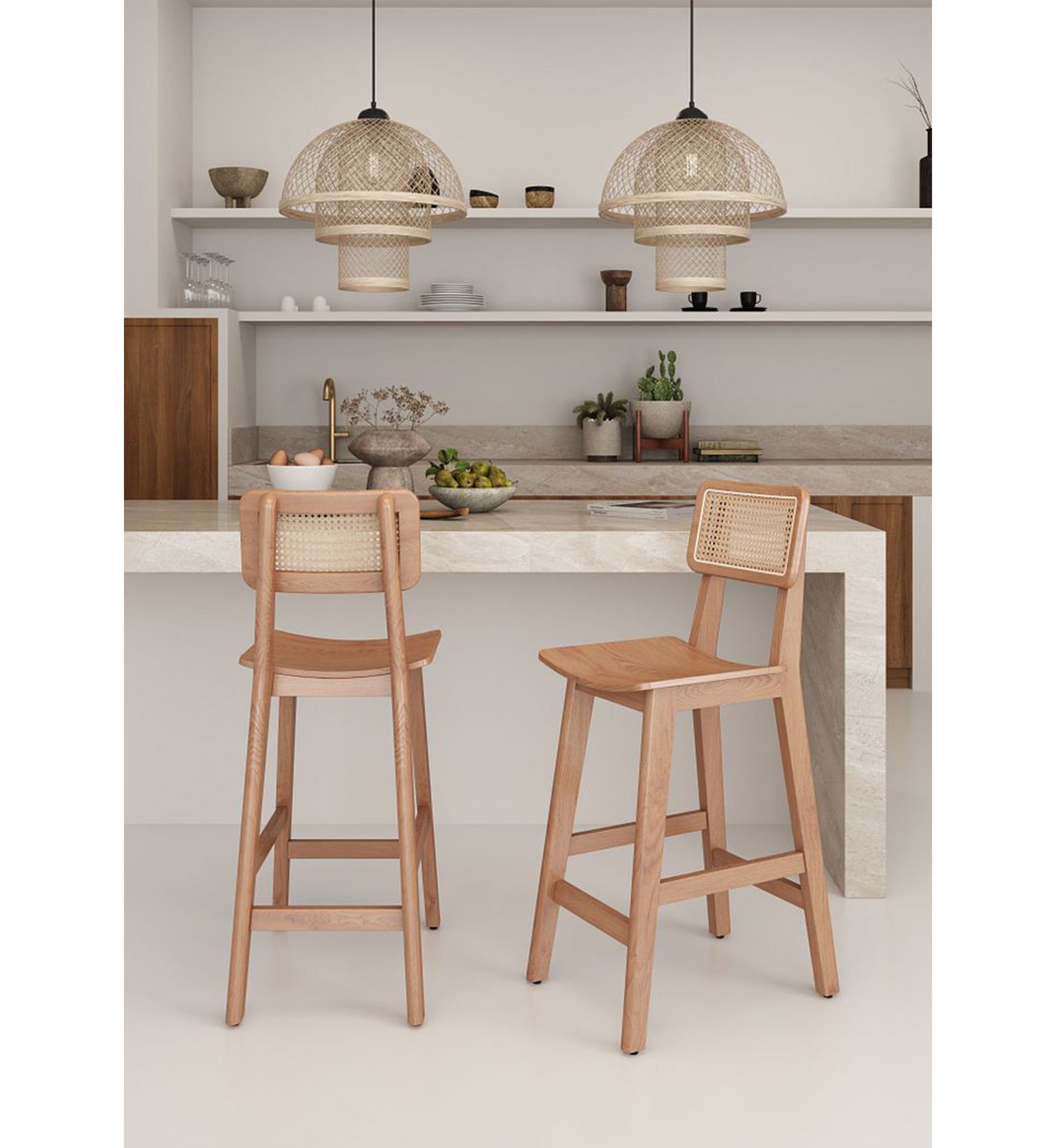 Versailles Cane Counter Stool