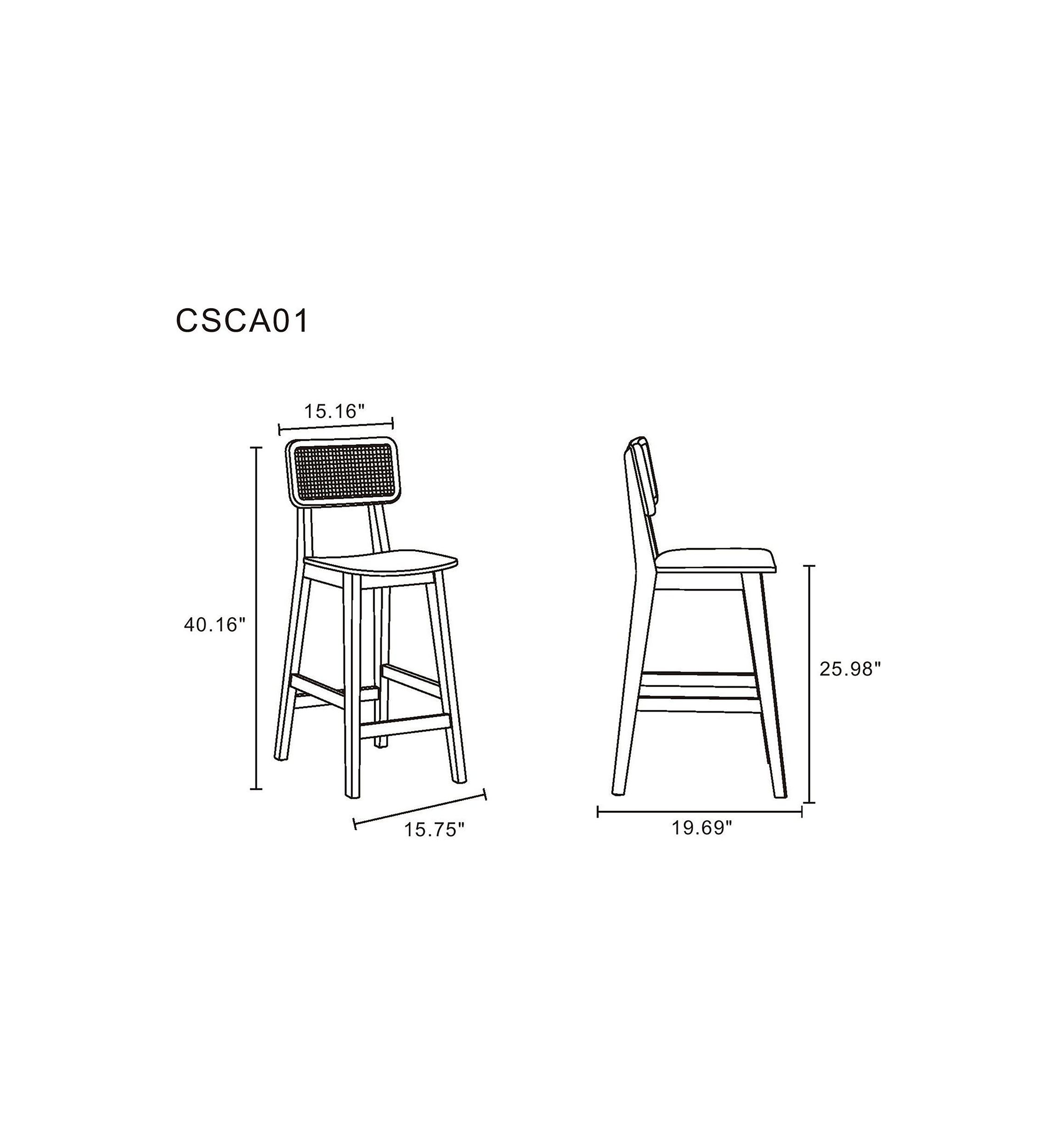 Versailles Cane Counter Stool