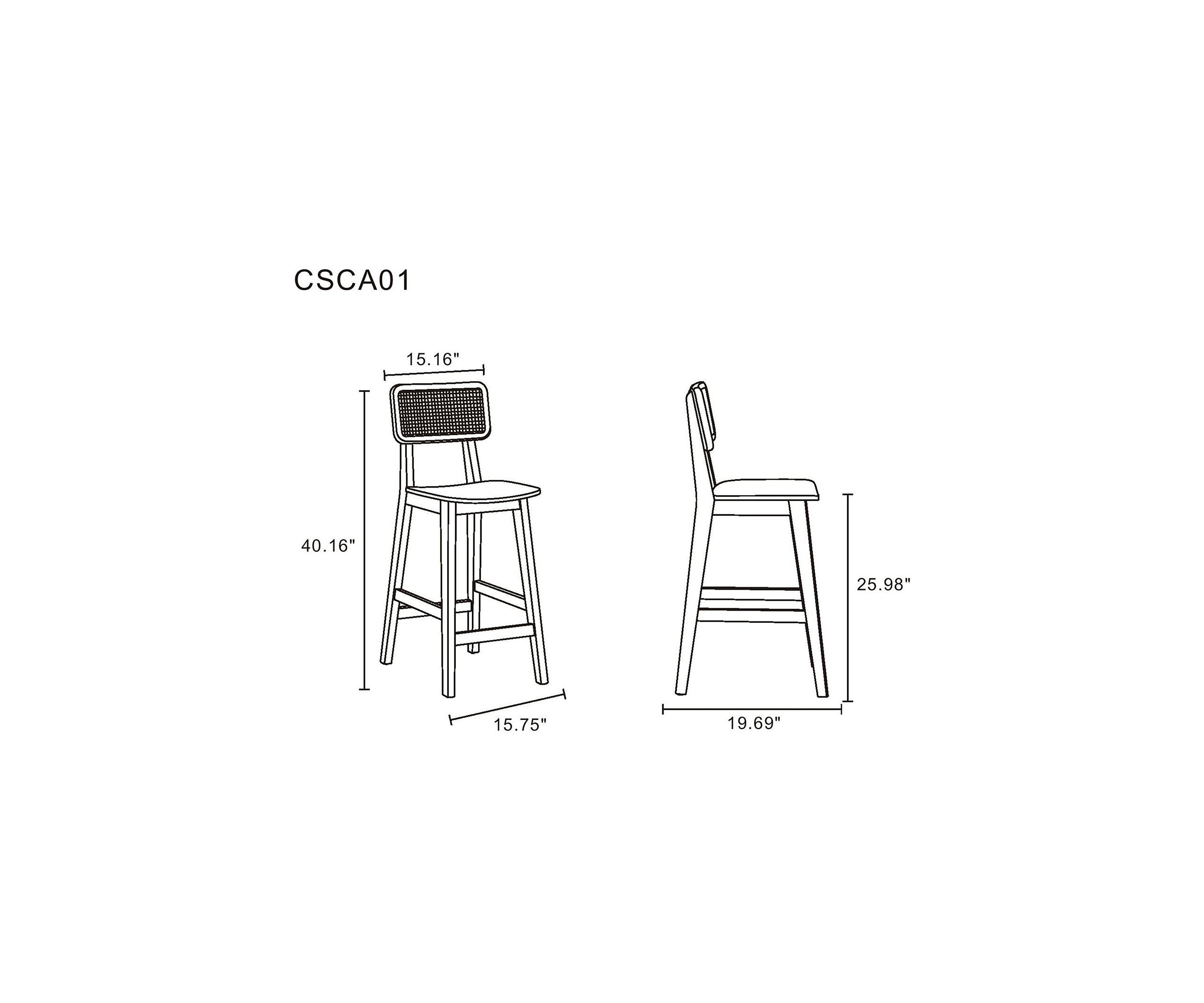Versailles Cane Counter Stool