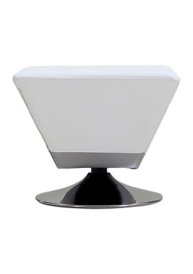 Manhattan Comfort Diamond Swivel Ottoman, White
