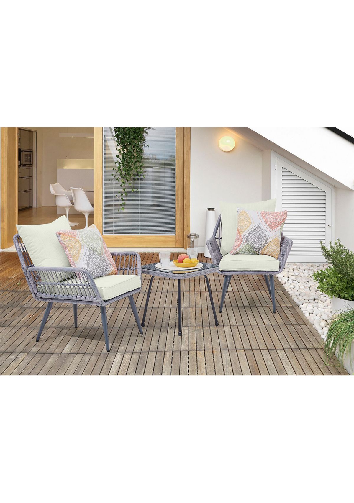 Cannes Patio 2- Person Seating Group with End Table