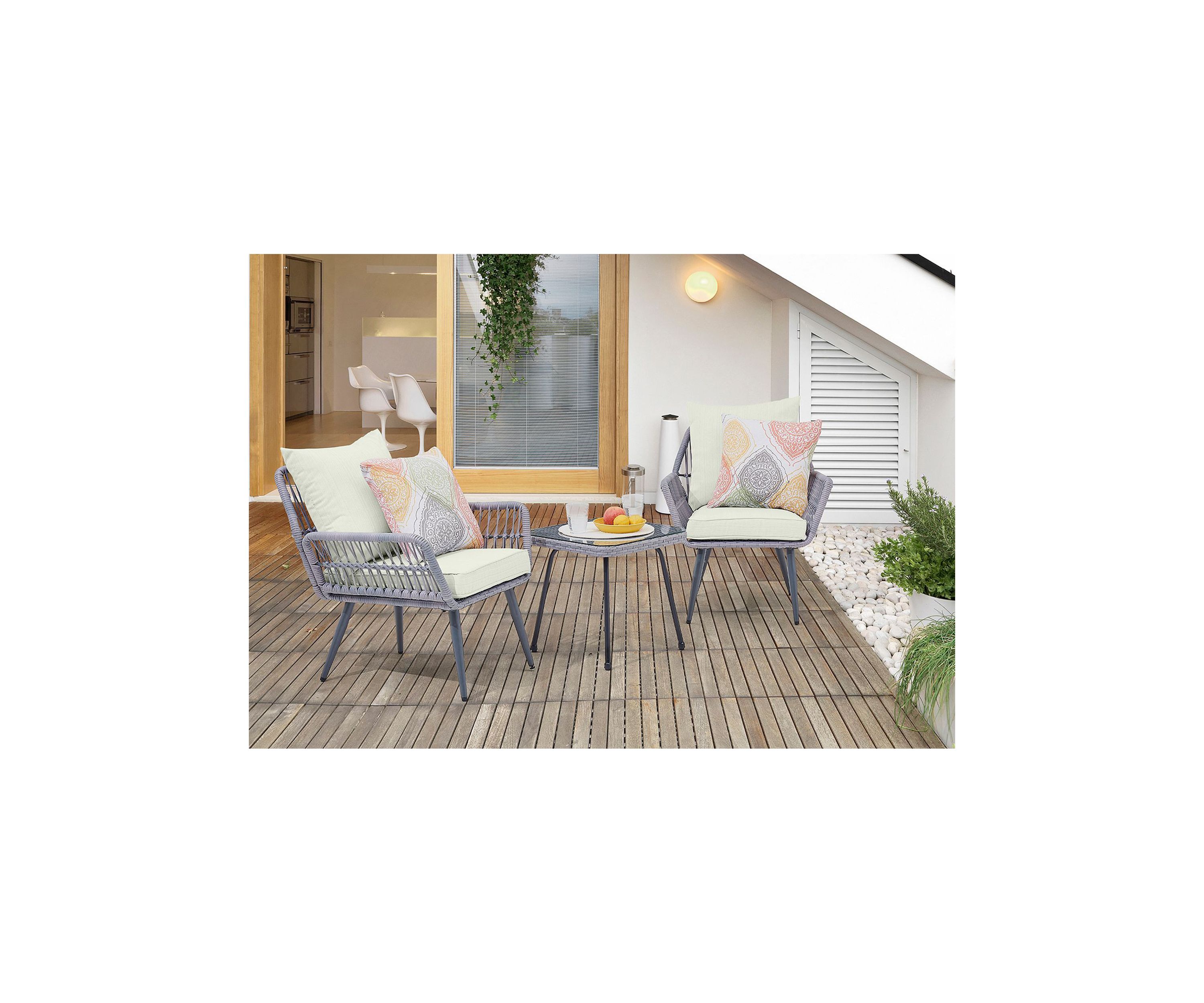 Cannes Patio 2- Person Seating Group with End Table