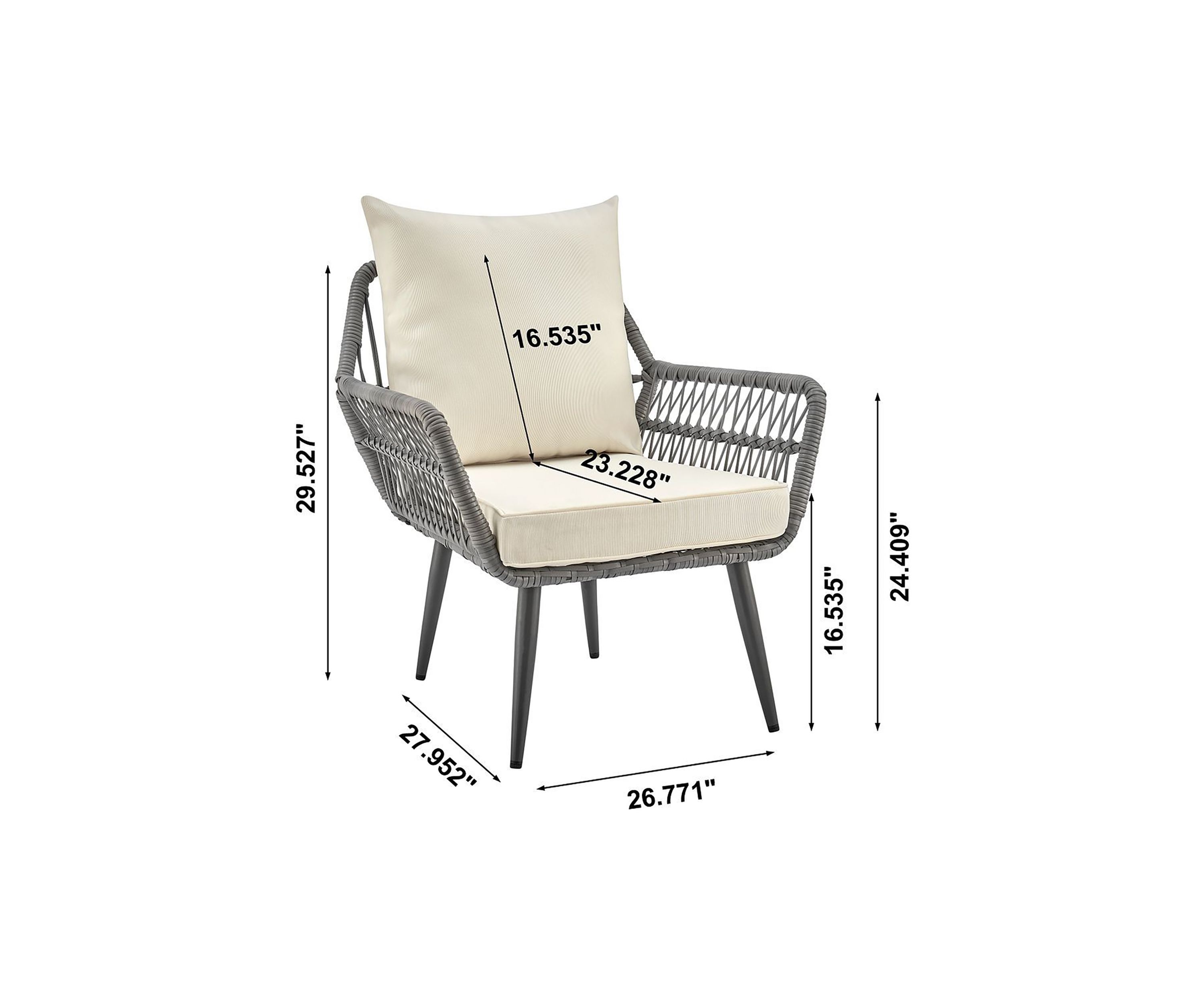 Cannes Patio 2- Person Seating Group with End Table