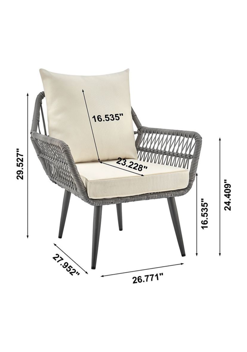 Cannes Patio 2- Person Seating Group with End Table