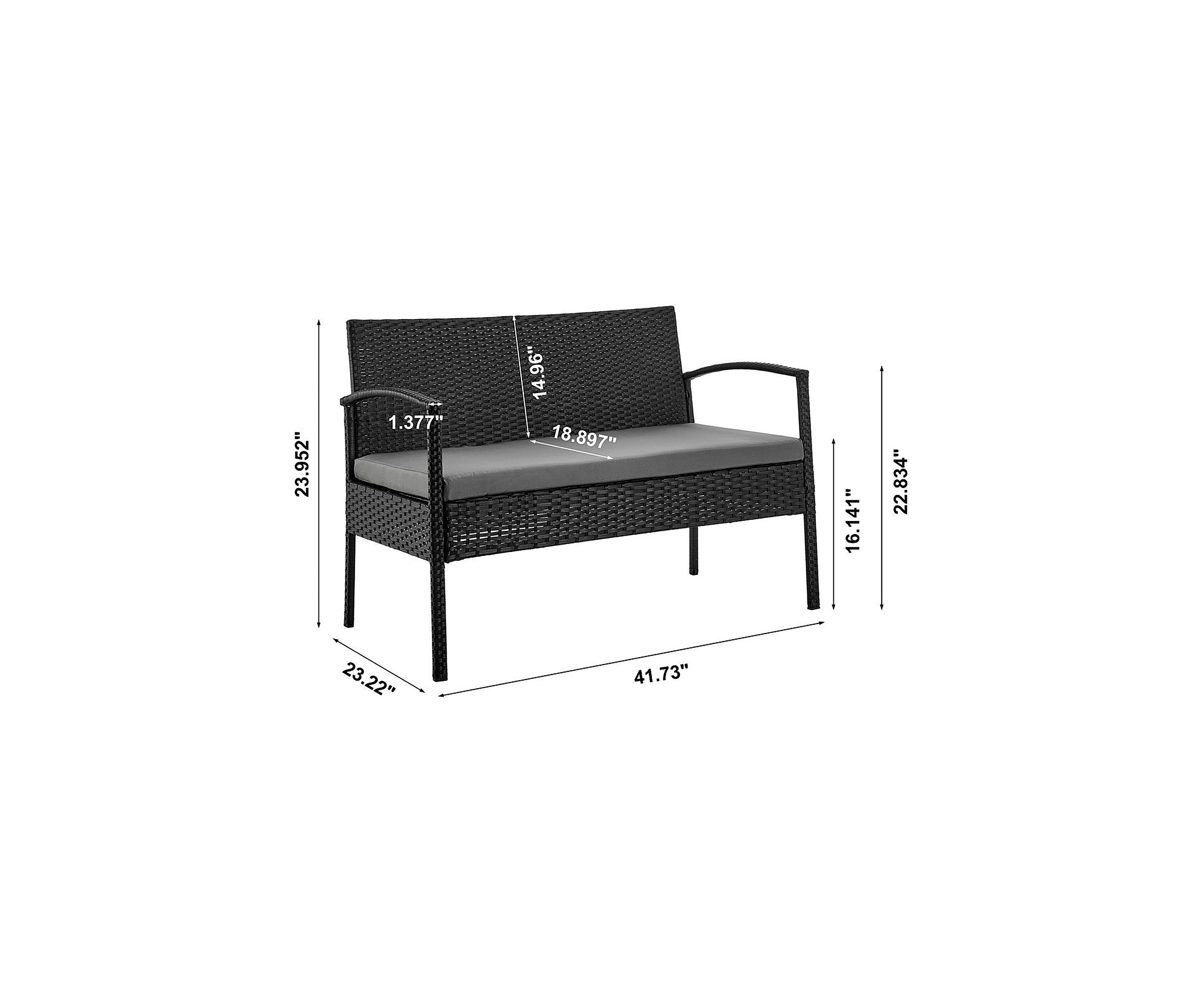 Noli Patio 4- Person Conversation Set with Coffee Table