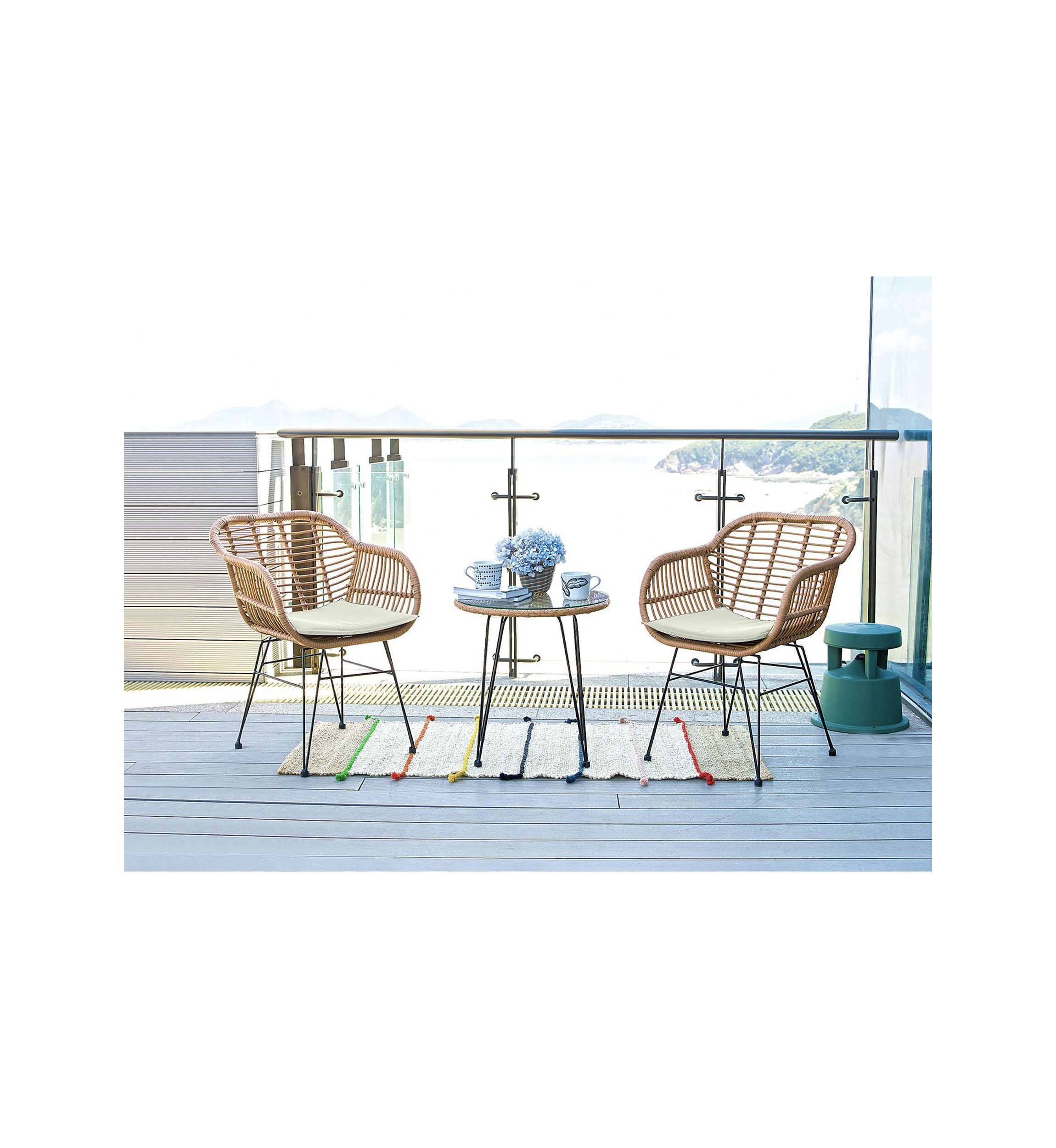 Antibes 1.0 Patio 2- Person Seating Group with End Table