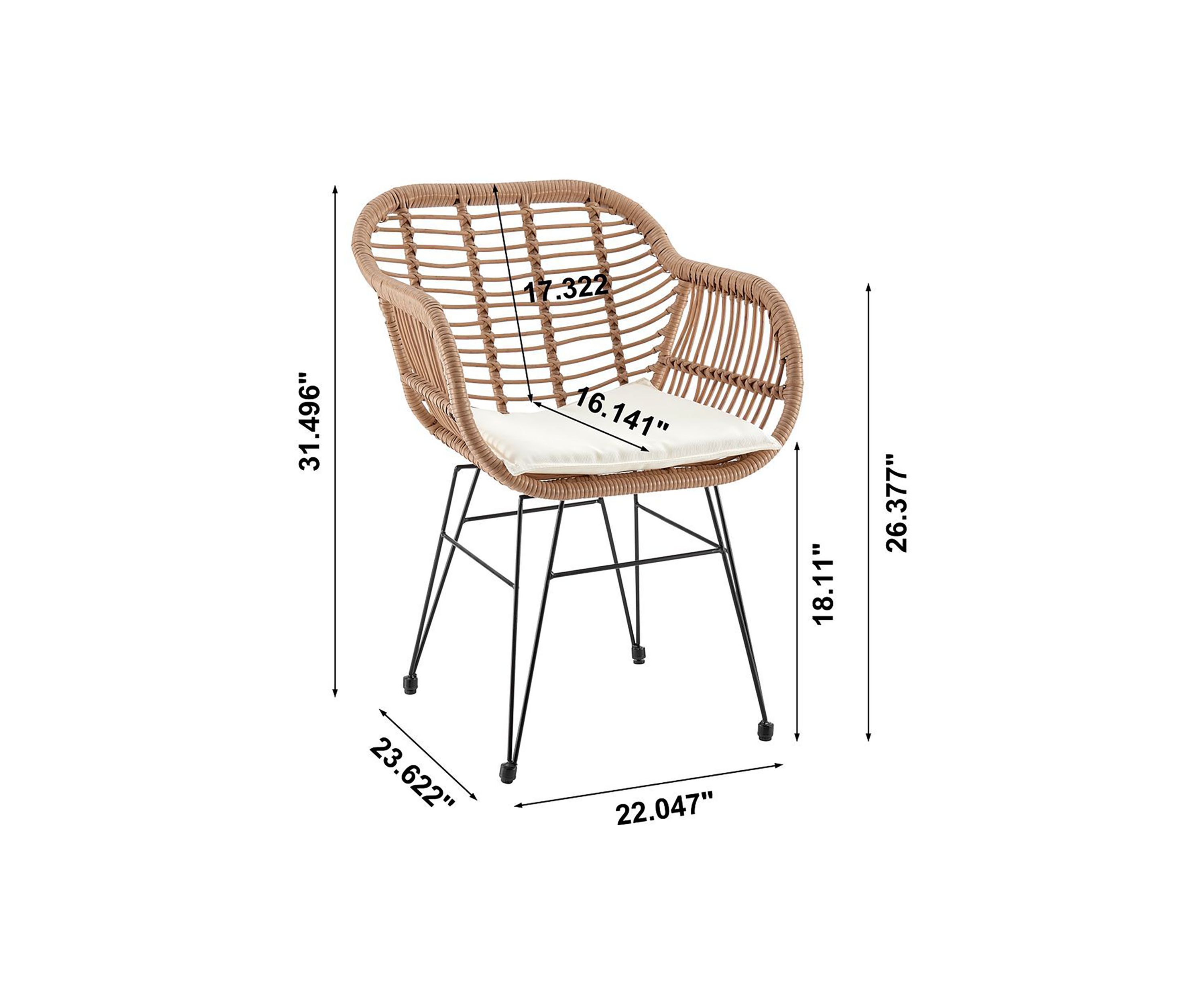 Antibes 1.0 Patio 2- Person Seating Group with End Table