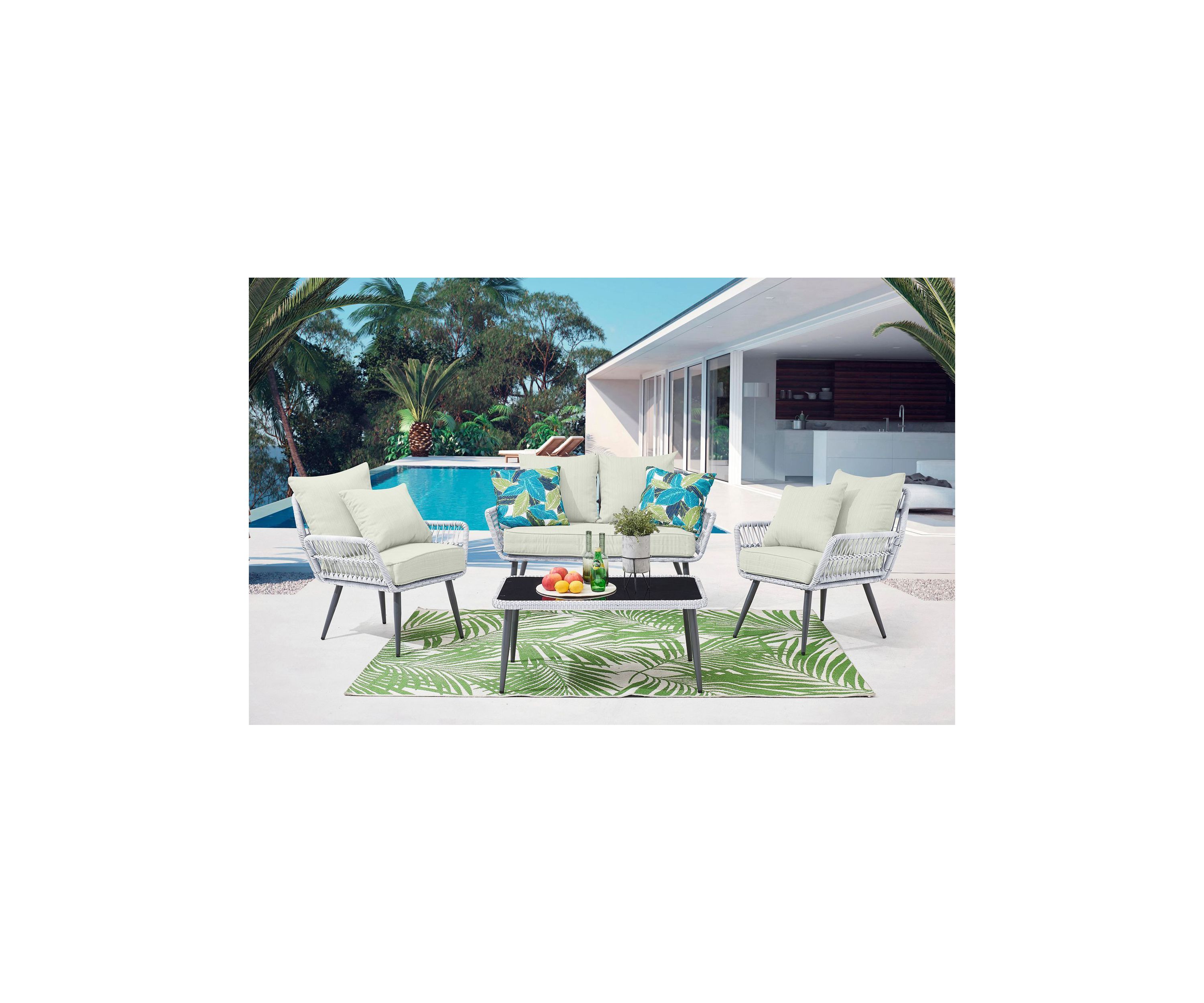 Portofino Patio 4- Person Conversation Set with Coffee Table