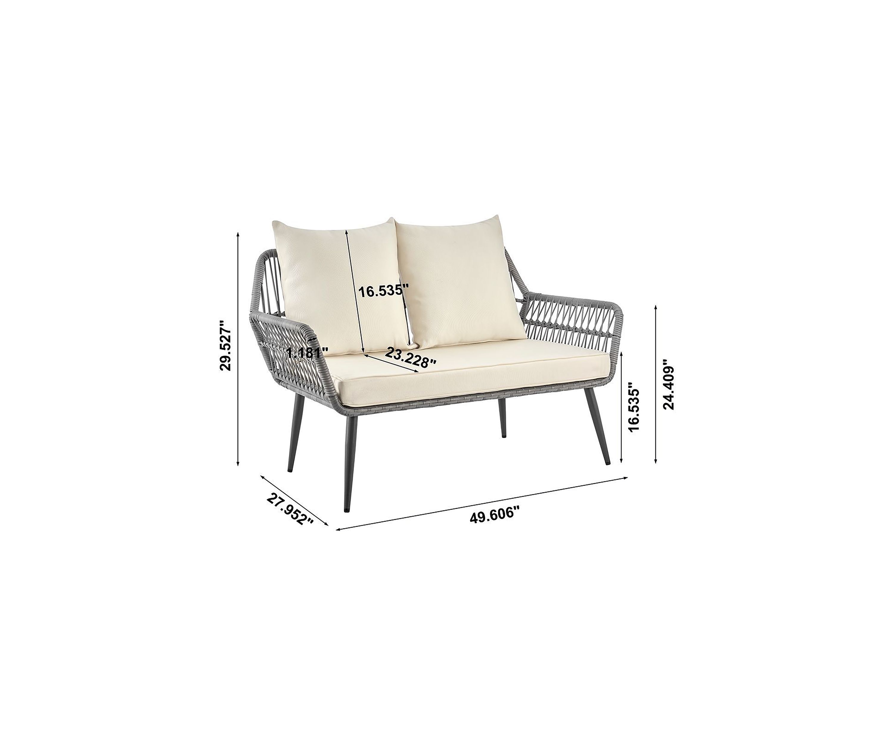 Portofino Patio 4- Person Conversation Set with Coffee Table