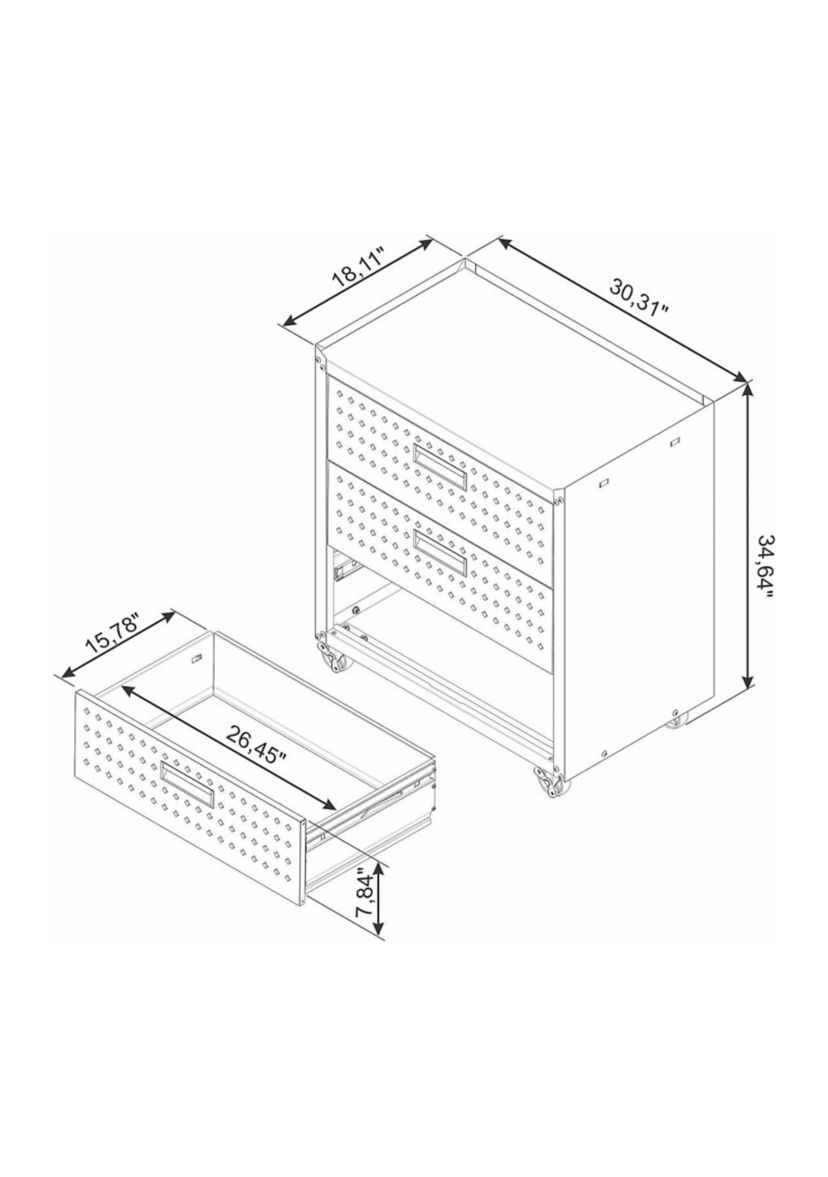 Fortress 31.5" Mobile Garage Chest with Drawers