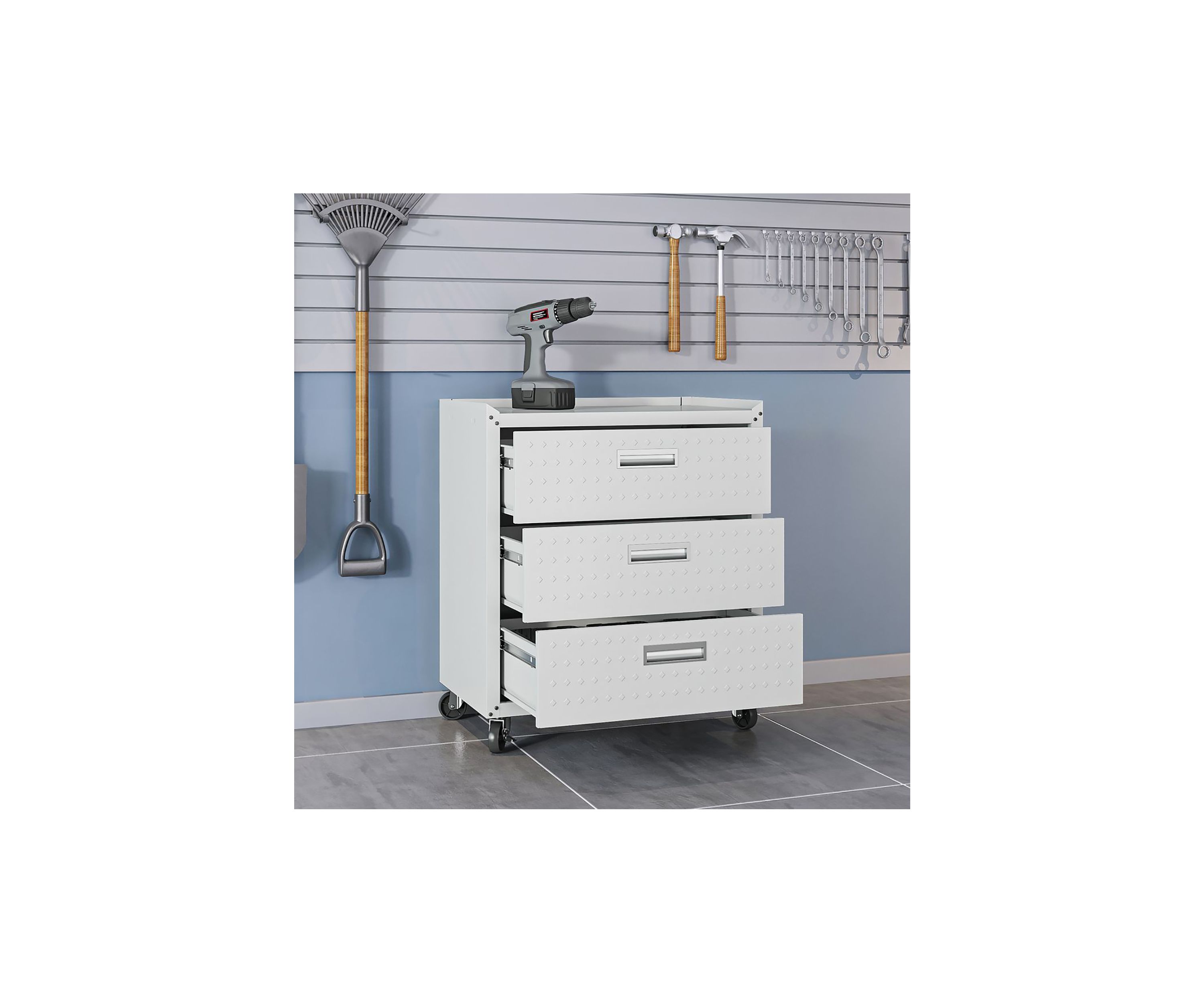 Fortress 31.5" Mobile Garage Chest with Drawers