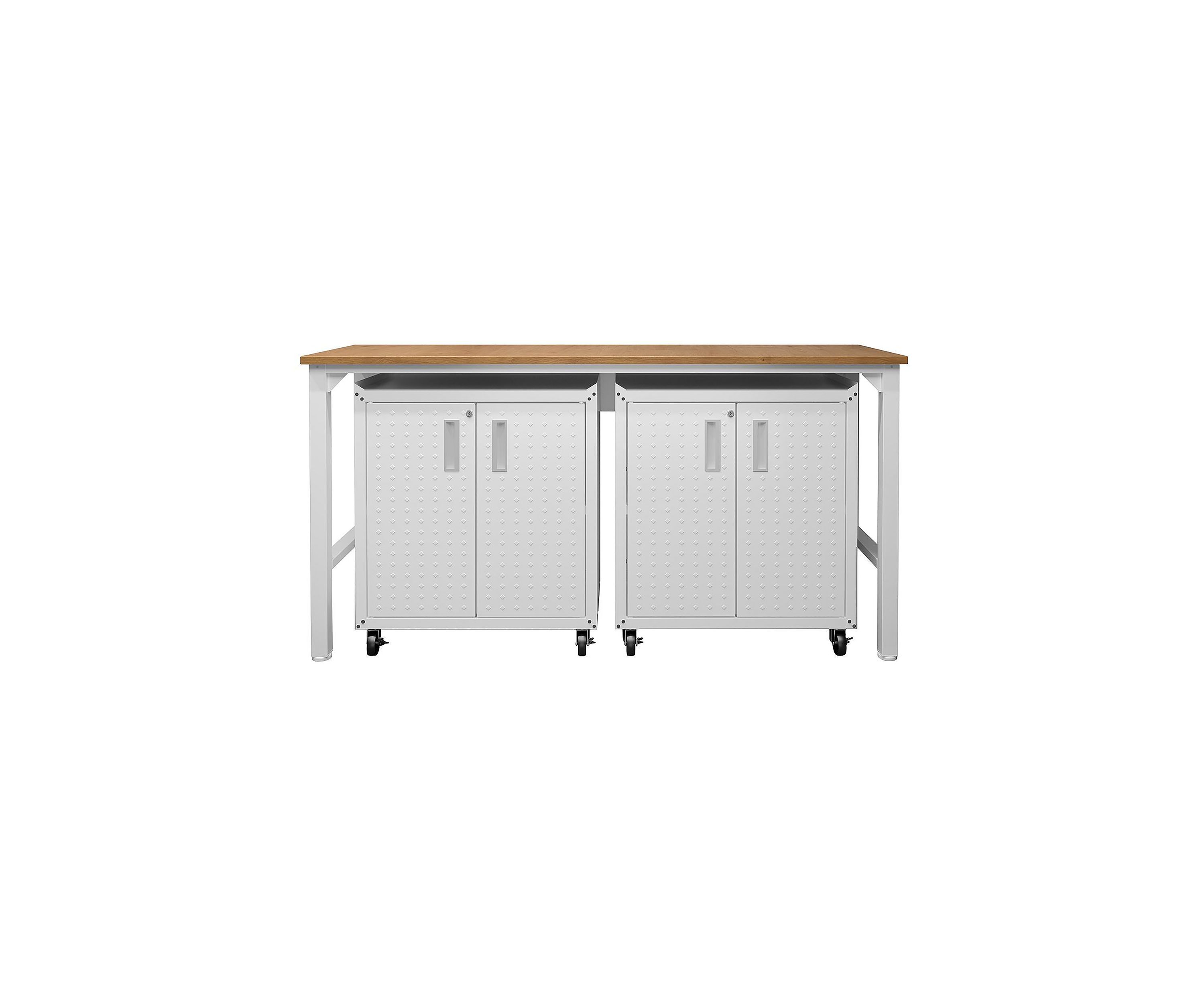 3-Piece Fortress Mobile Space-Saving Garage Cabinet and Worktable 1.0