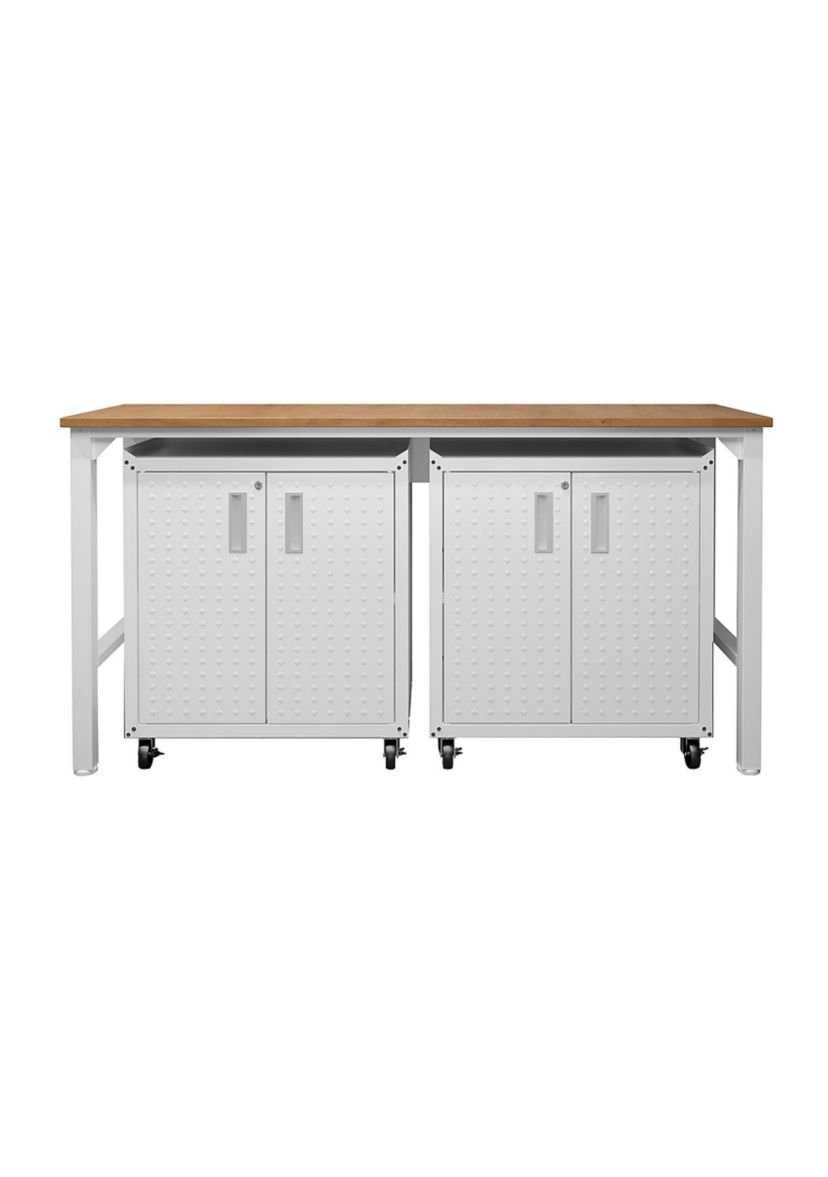 3-Piece Fortress Mobile Space-Saving Garage Cabinet and Worktable 1.0