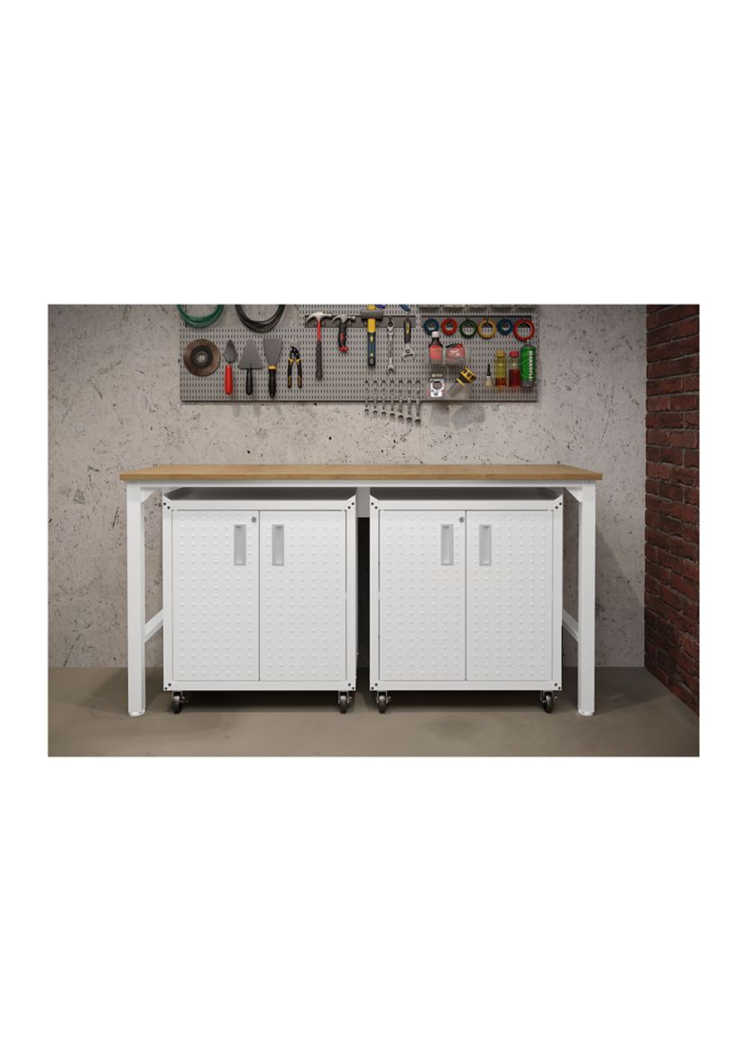 3-Piece Fortress Mobile Space-Saving Garage Cabinet and Worktable 1.0