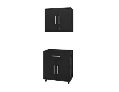 Manhattan Comfort Eiffel 2-Piece Garage Set, Black -  0810077088548