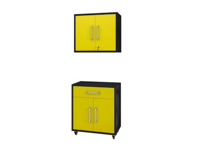 Manhattan Comfort Eiffel 2-Piece Garage Set, Yellow -  0810077088562