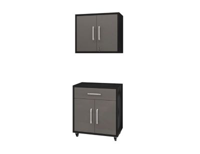 Manhattan Comfort Eiffel 2-Piece Garage Set, Black -  0810077088579