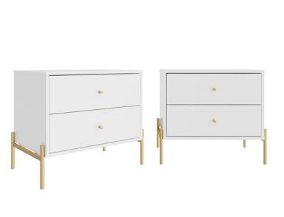 Manhattan Comfort Jasper Nightstand (Set of 2), White -  0810077088166