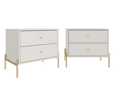 Manhattan Comfort Jasper Nightstand (Set of 2), White -  0810077088180