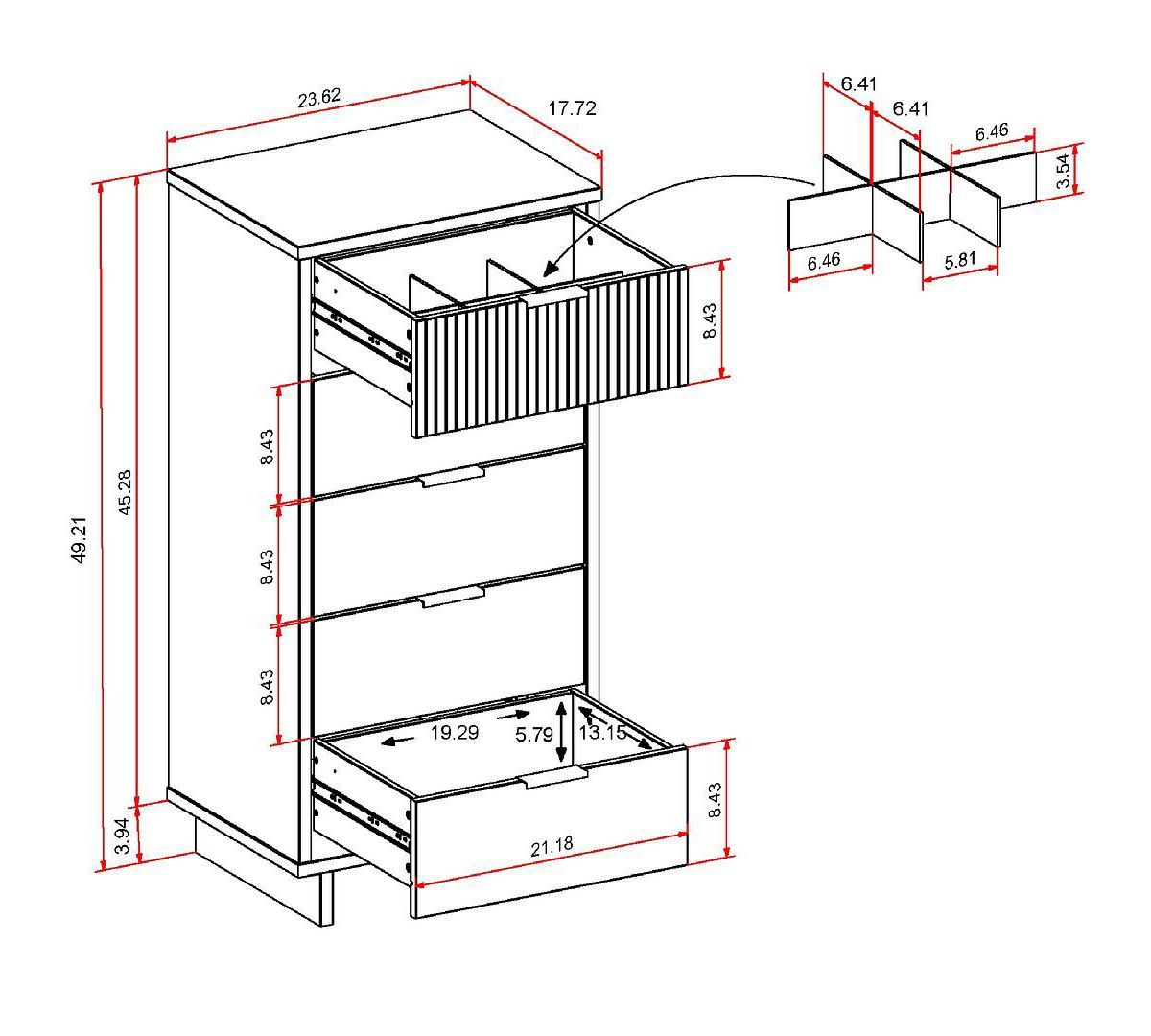 Granville Tall 23.62 Narrow Dresser