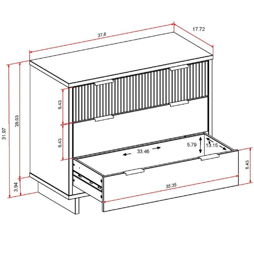 Manhattan Comfort Granville 38.18 Standard Dresser | Belk
