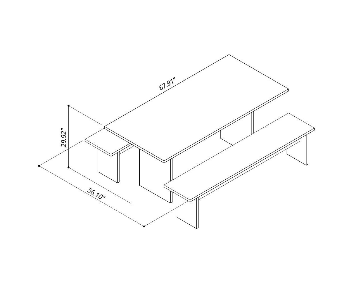 NoMad 67.91 Dining Set of 3