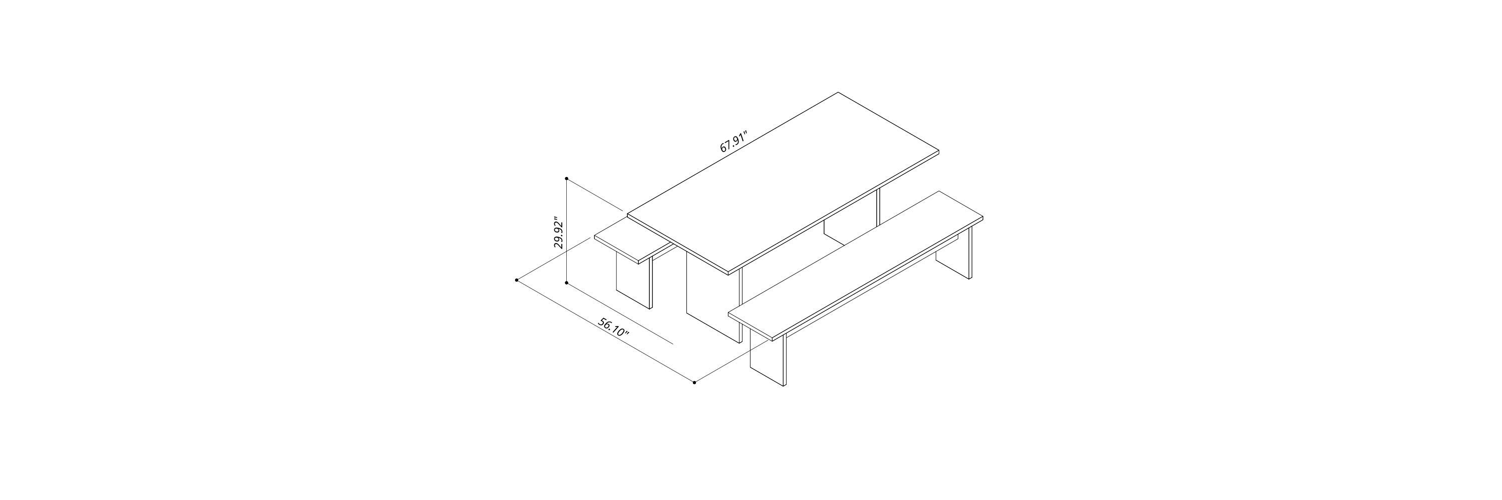NoMad 67.91 Dining Set of 3