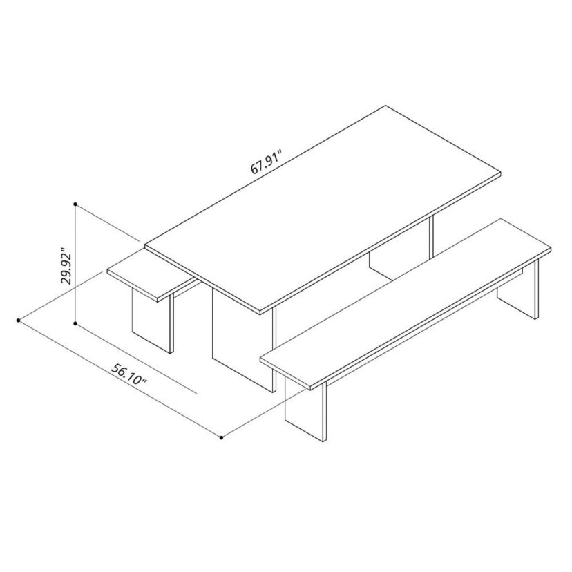 NoMad 67.91 Dining Set of 3