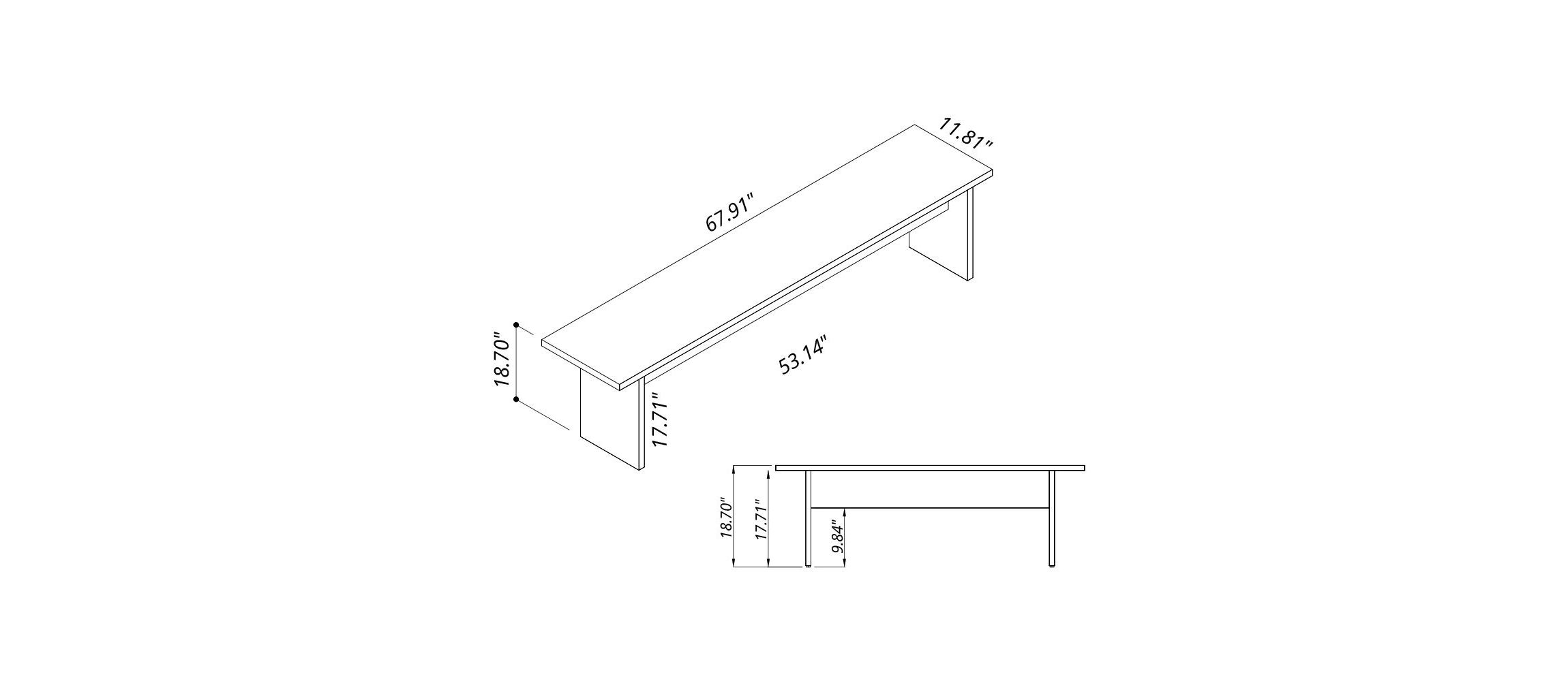 NoMad 67.91 Dining Bench