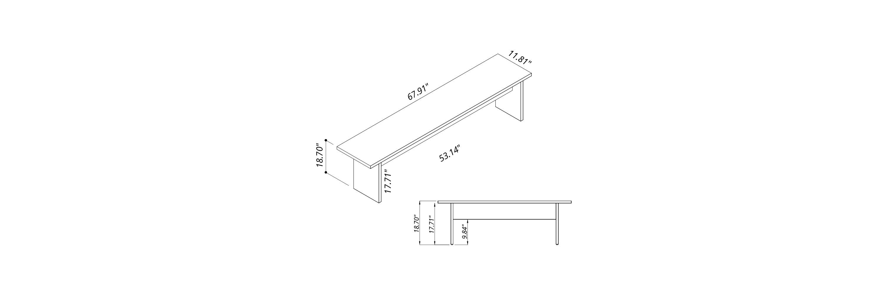 NoMad 67.91 Dining Bench