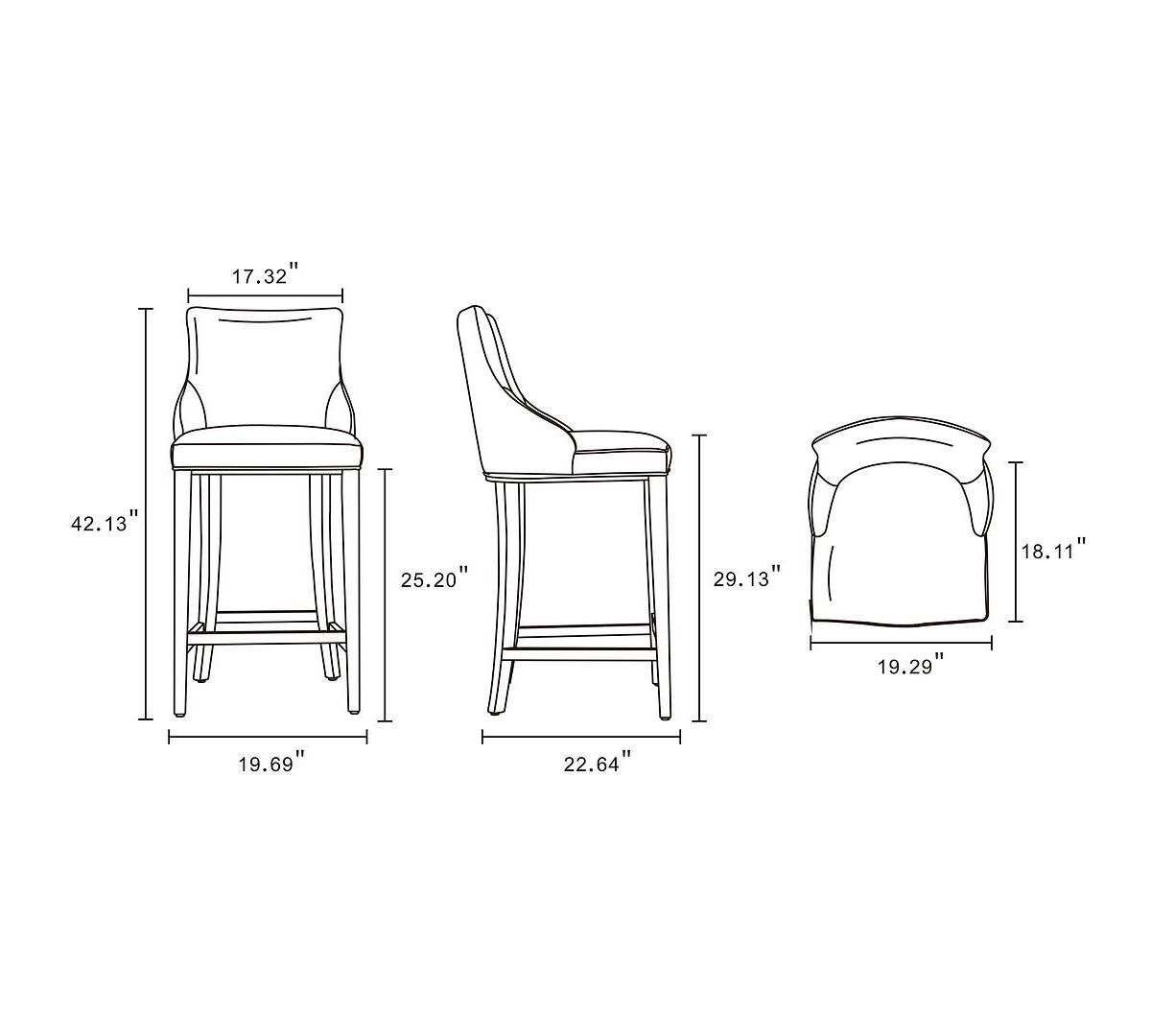 Shubert Barstool - Set of 3