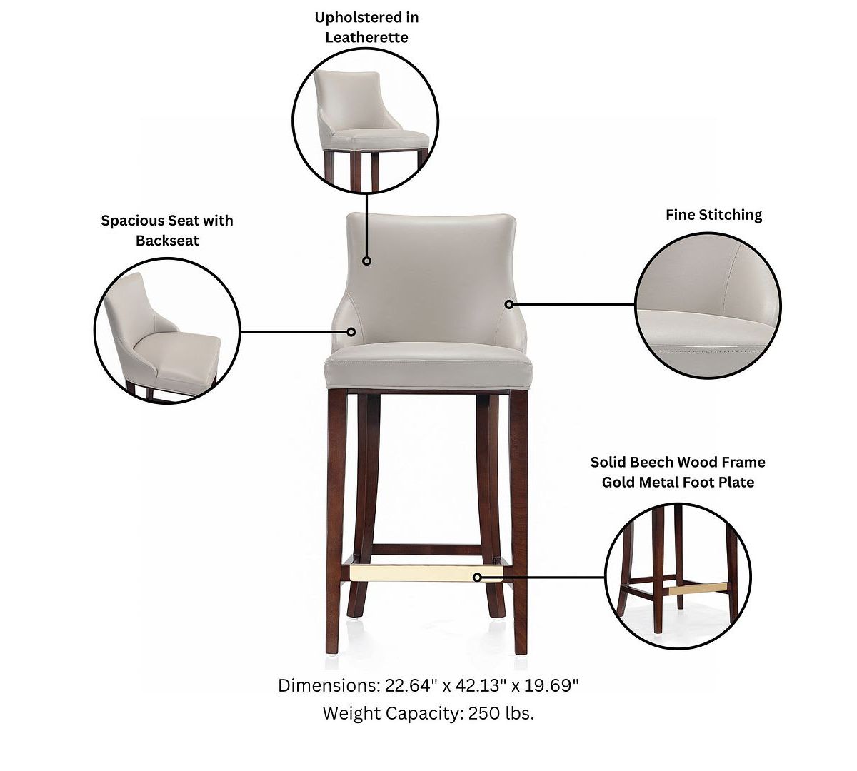 Shubert Barstool - Set of 3