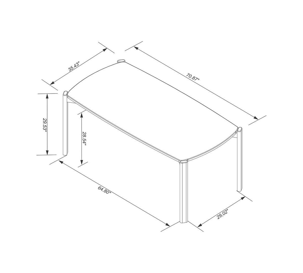 Gales 70.87 Dining Table Set of 7