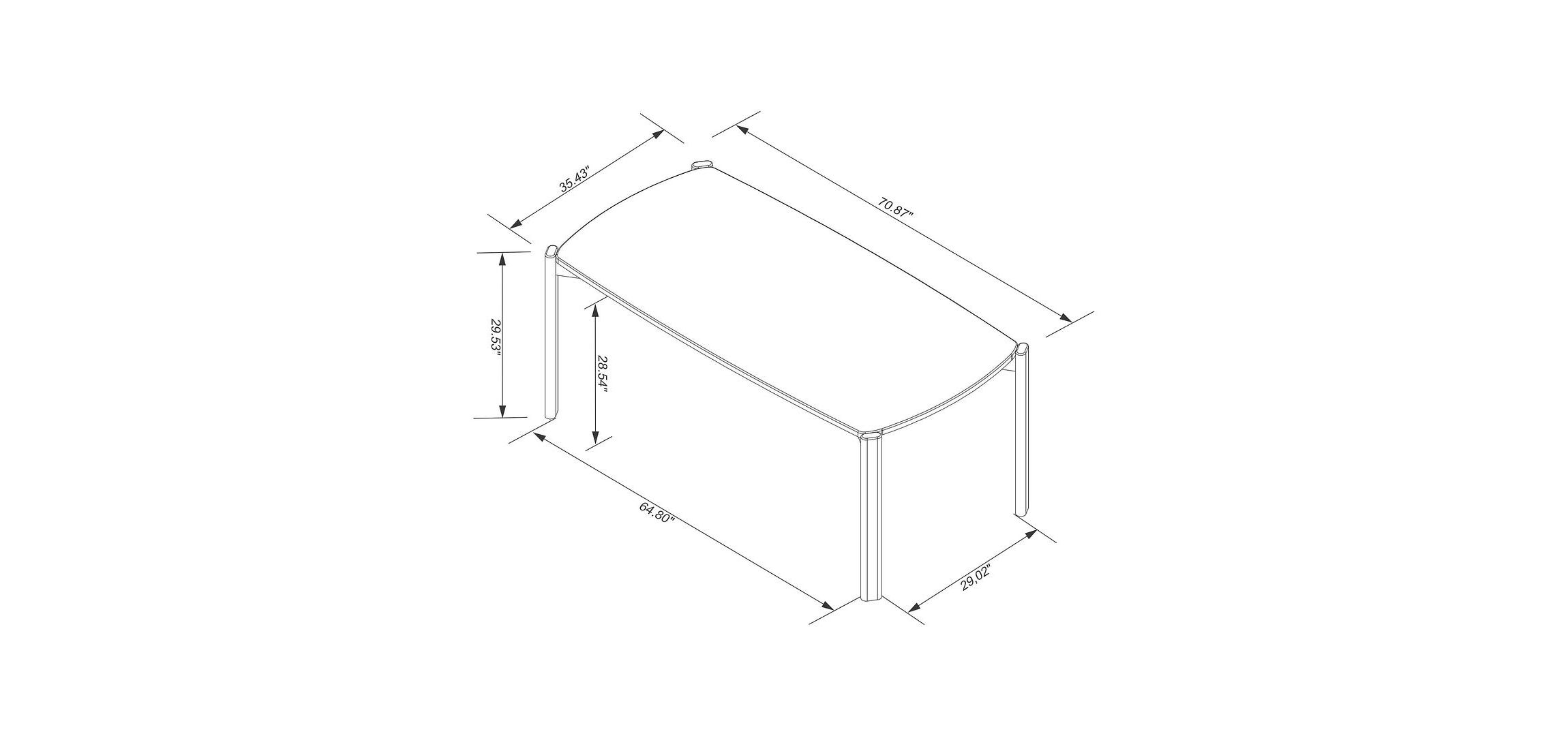 Gales 70.87 Dining Table Set of 7