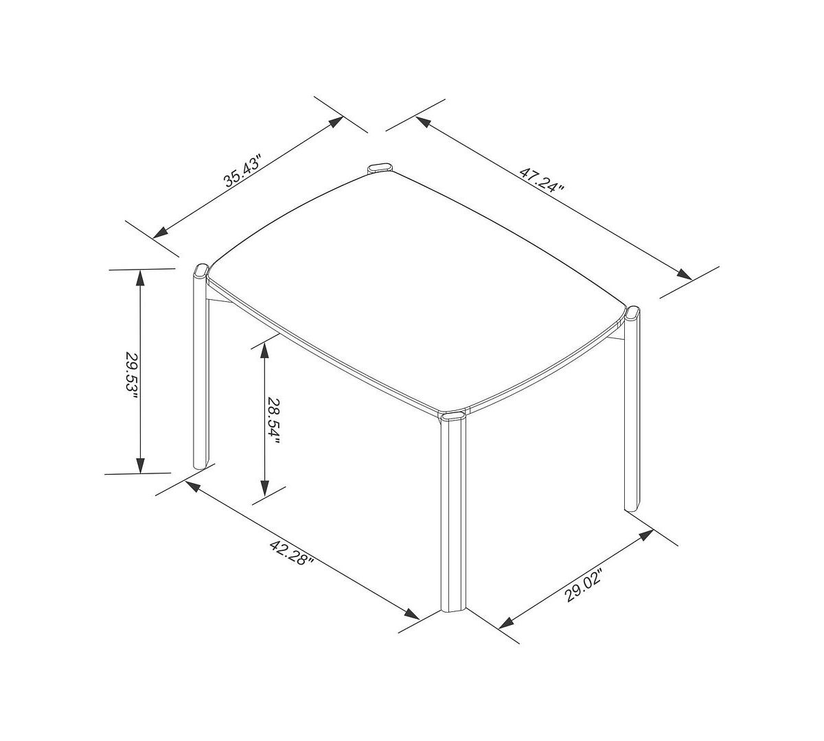 Gales 47.24 Dining Table Set of 5