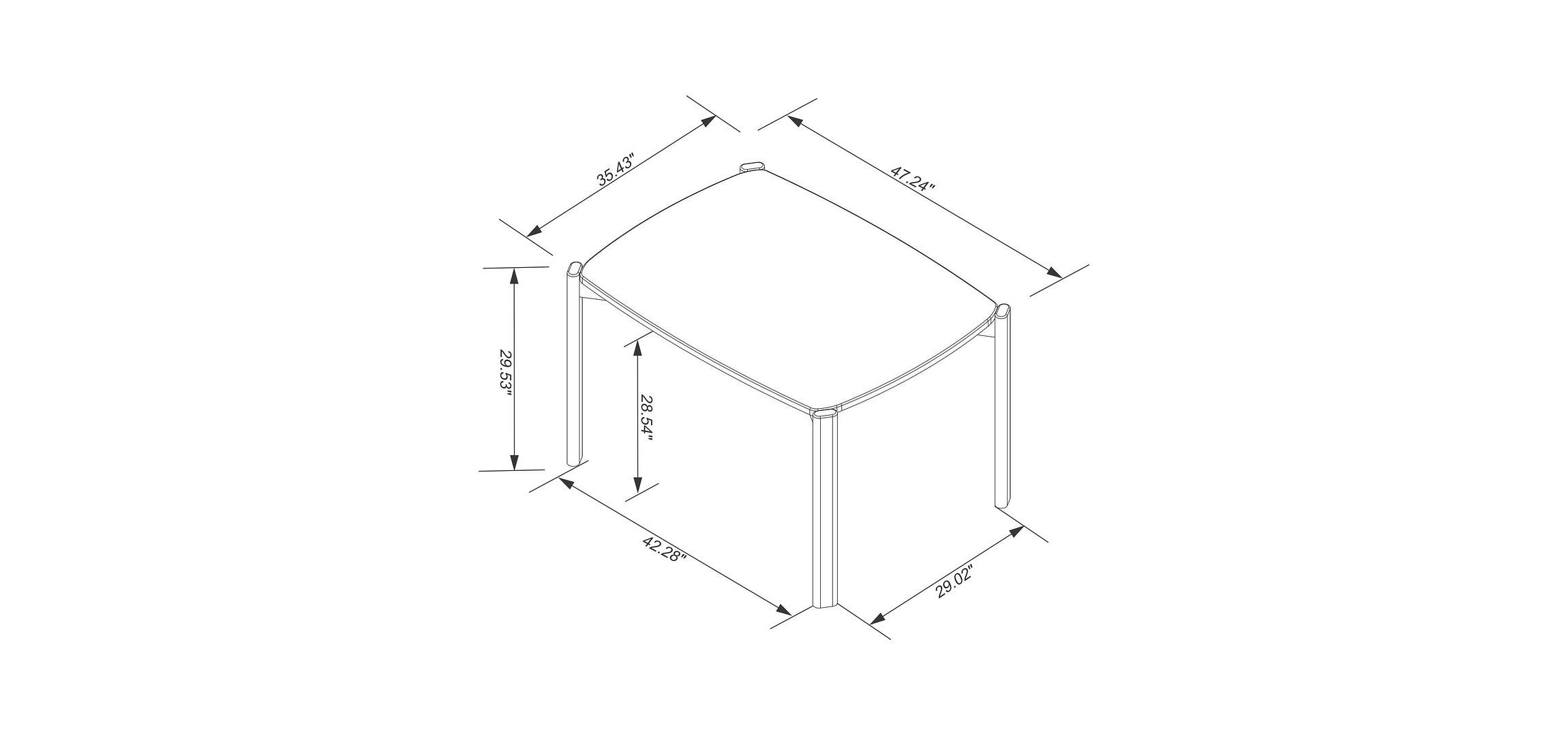Gales 47.24 Dining Table Set of 5